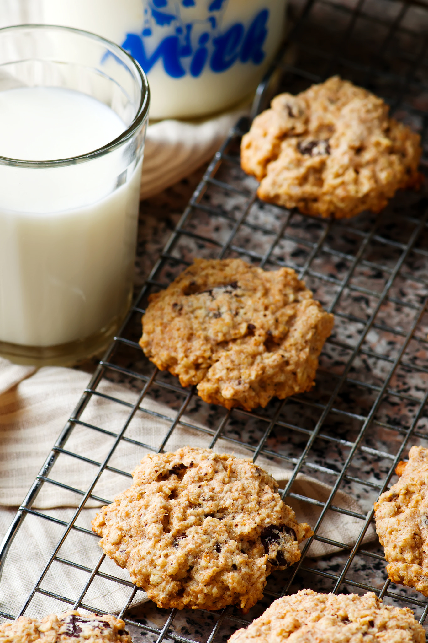 Nikon D3100 + Nikon AF-S Micro-Nikkor 105mm F2.8G IF-ED VR sample photo. Oatmeal chocolate chip cookies.style rustic photography