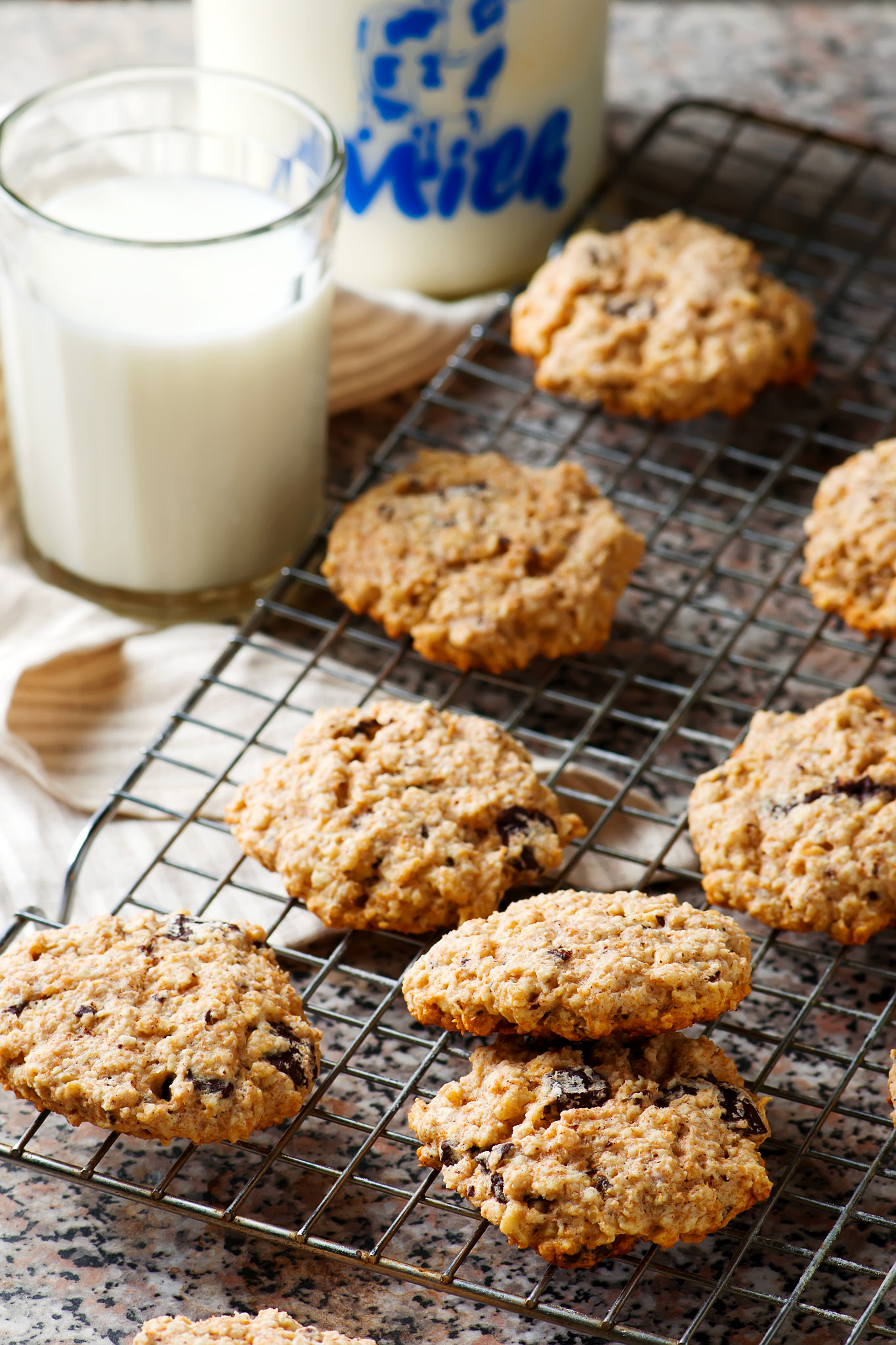 oatmeal chocolate chip cookies.style rustic