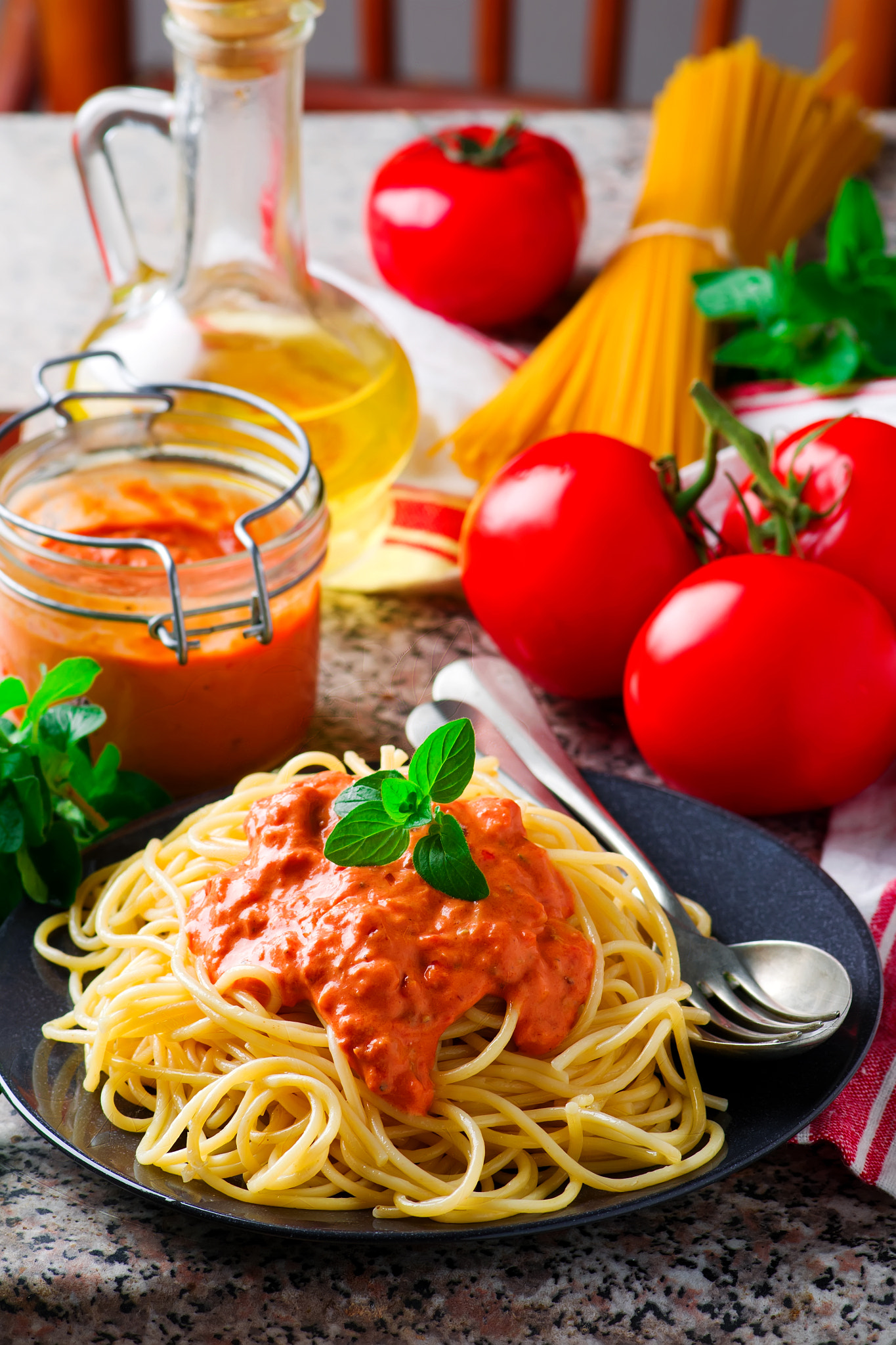 Nikon D3100 sample photo. Spaghettini with rosy red sauce photography