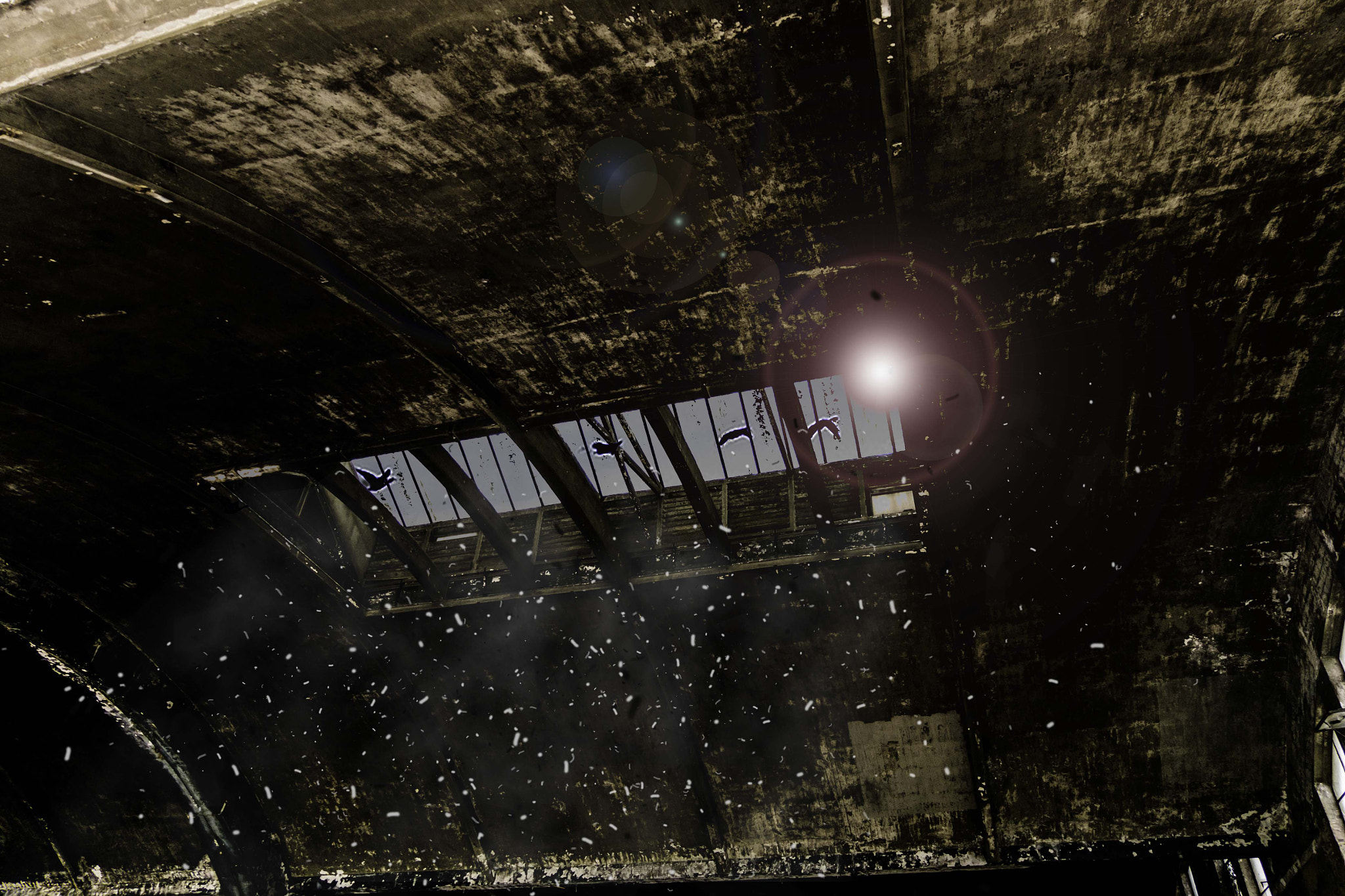 Fujifilm XC 16-50mm F3.5-5.6 OIS II sample photo. Exploding window in old industrial hal photography