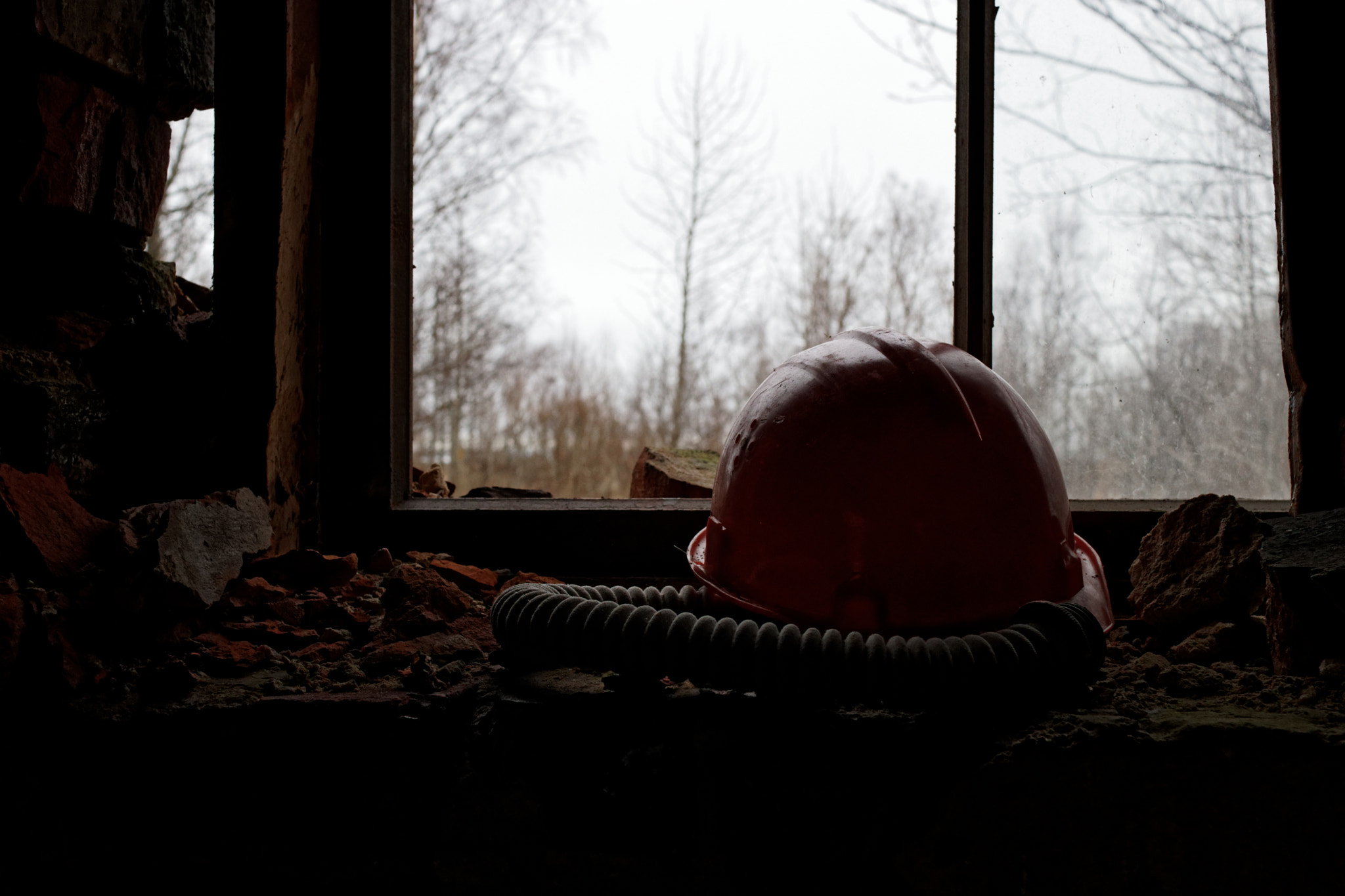 Sigma 30mm F1.4 EX DC HSM sample photo. Helmet in abandoned house photography