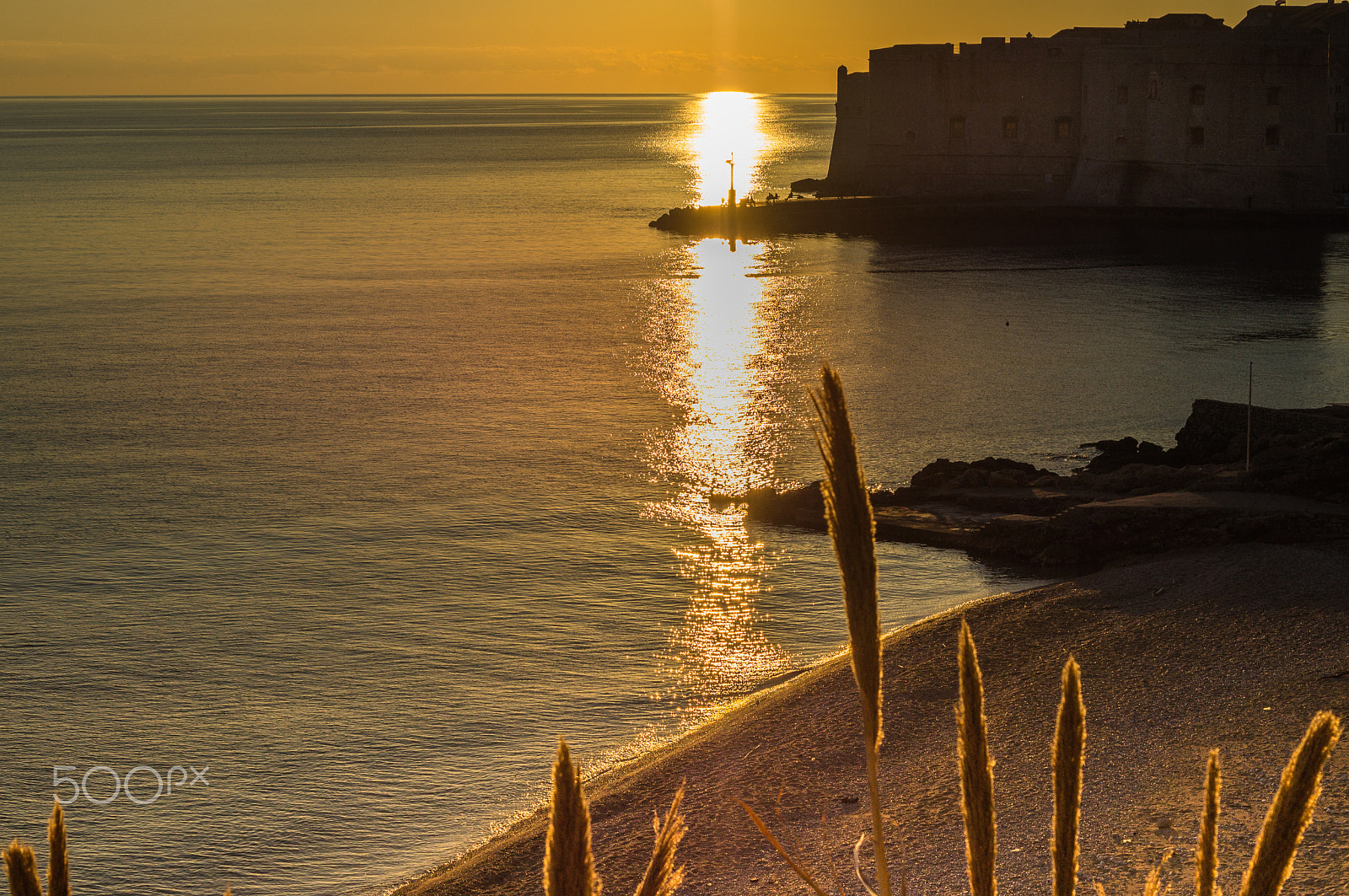 Sony SLT-A35 sample photo. Winter sunset in dubrovnik photography