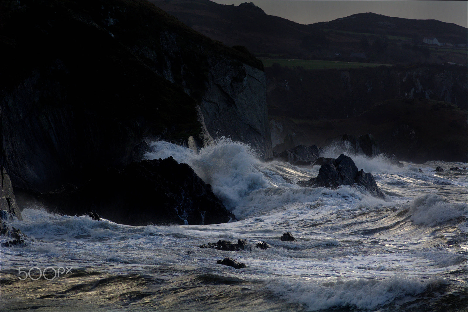 Nikon D7100 + Nikon AF-Nikkor 80-200mm F2.8D ED sample photo. Storm doris waves against a cliff photography