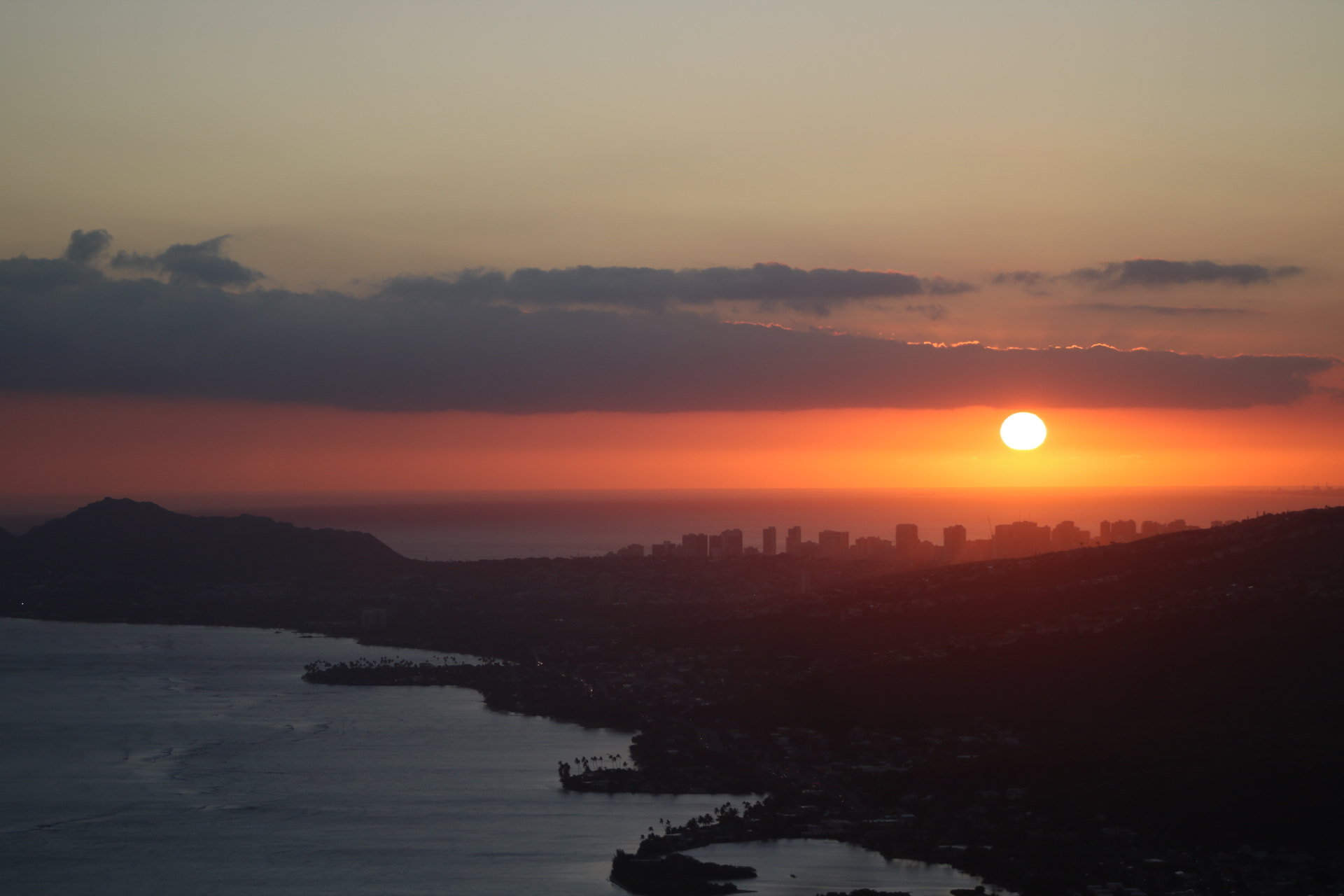 Canon EOS 750D (EOS Rebel T6i / EOS Kiss X8i) sample photo. Sunset from mount koko head in honolulu hawaii photography