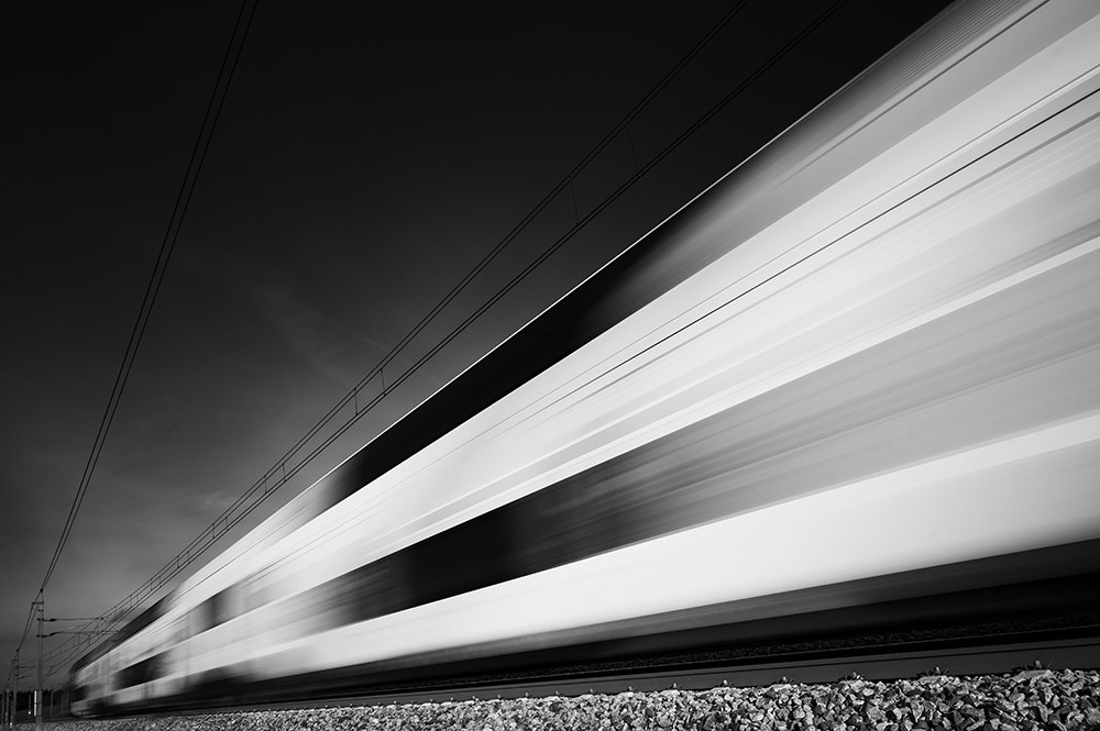 Nikon D800 + Nikon AF-S Nikkor 20mm F1.8G ED sample photo. Moonlight train photography