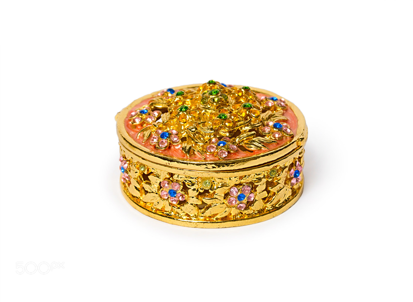Canon EOS 60D sample photo. Golden casket on white background photography