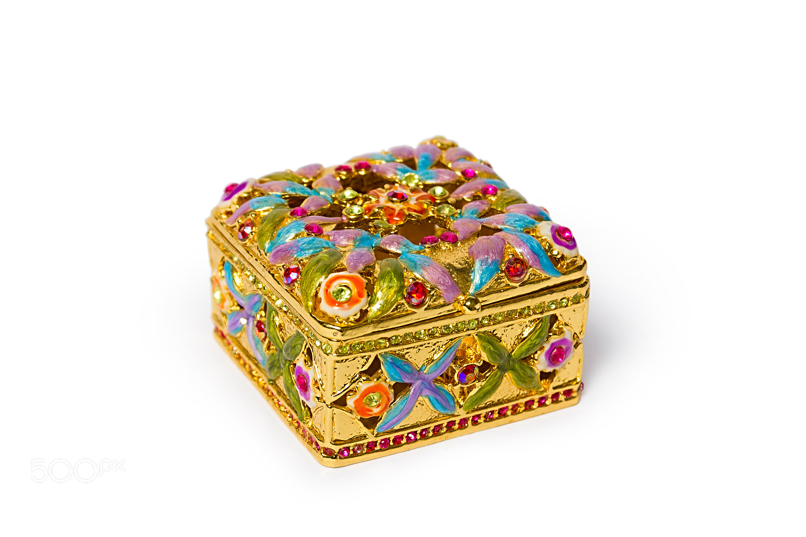 Canon EOS 60D sample photo. Golden casket on white background photography