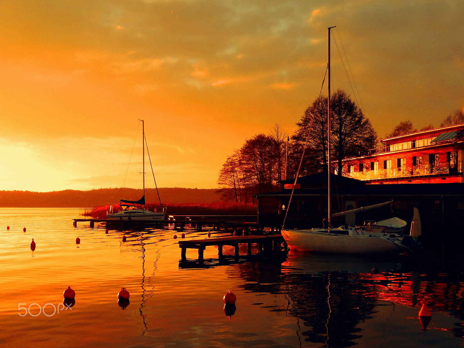 Nikon Coolpix S9500 sample photo. Sunset over the ukiel lake - olsztyn, poland photography