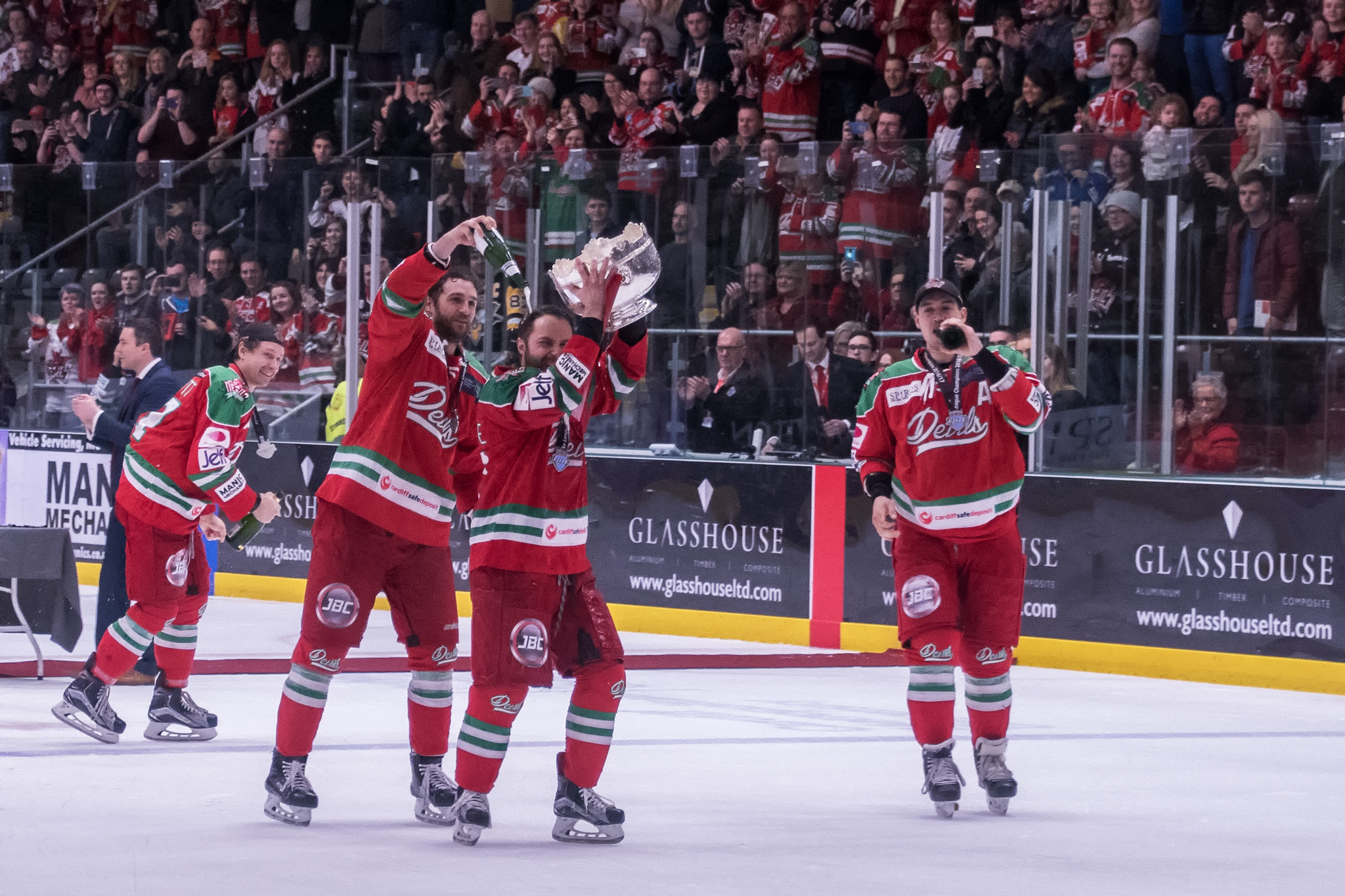 Nikon D500 sample photo. Cardiff devils - eihl champions 2017 photography