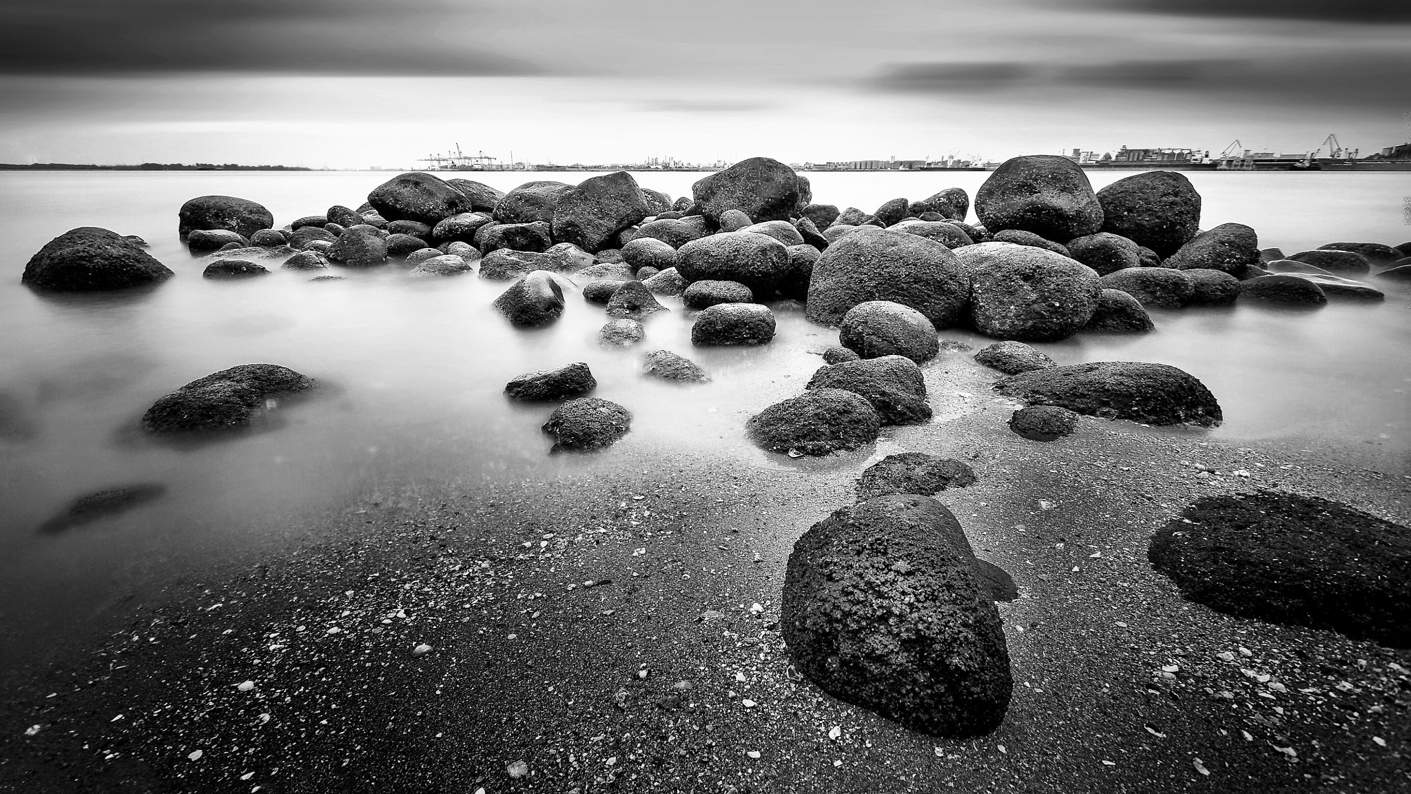 Nikon D300 sample photo. Boulders at punggol beach singapore photography