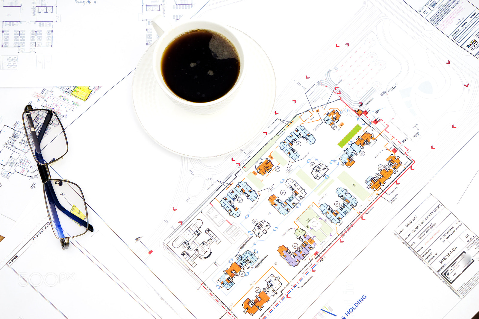Sony a7 + Sony Vario Tessar T* FE 24-70mm F4 ZA OSS sample photo. Drawings, pencil ,points a cup of coffee on the table photography