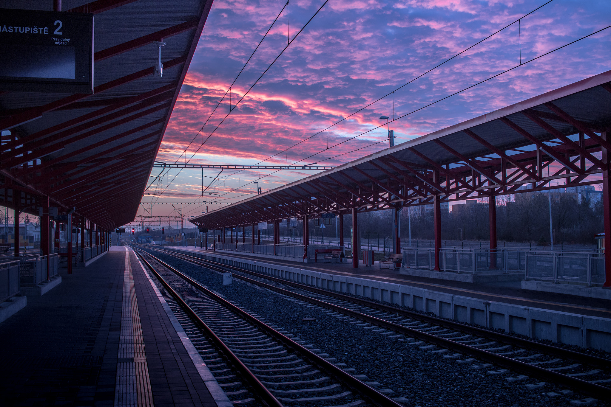 Canon EF-S 24mm F2.8 STM sample photo. Dawn @ train station photography