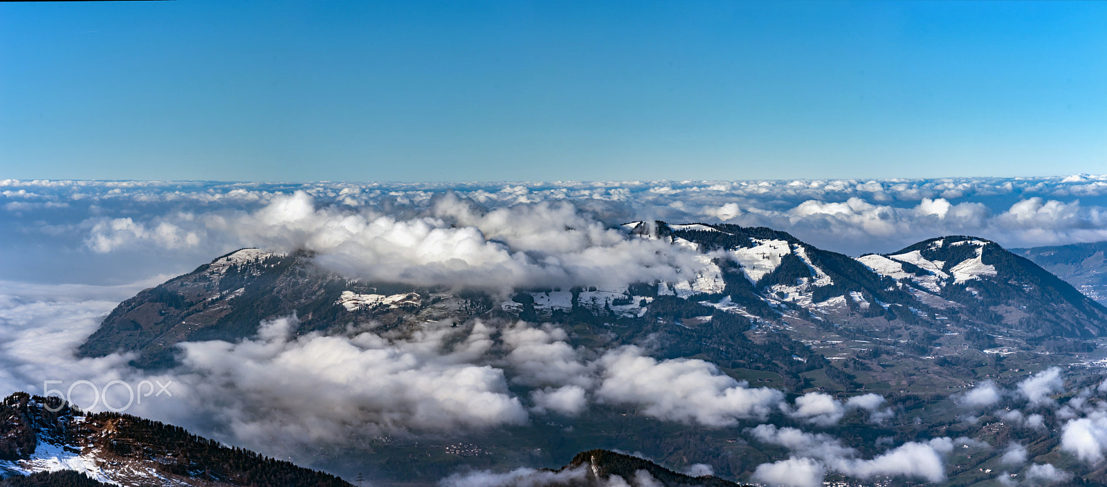 Sony a99 II + Minolta AF 80-200mm F2.8 HS-APO G sample photo. Luzern lake aerial view. switzerland. wide-angle hd-quality pano photography