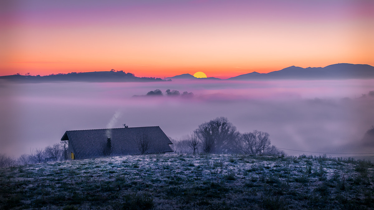 Nikon D5500 + Sigma 17-50mm F2.8 EX DC OS HSM sample photo. Sunrise over the basque country photography