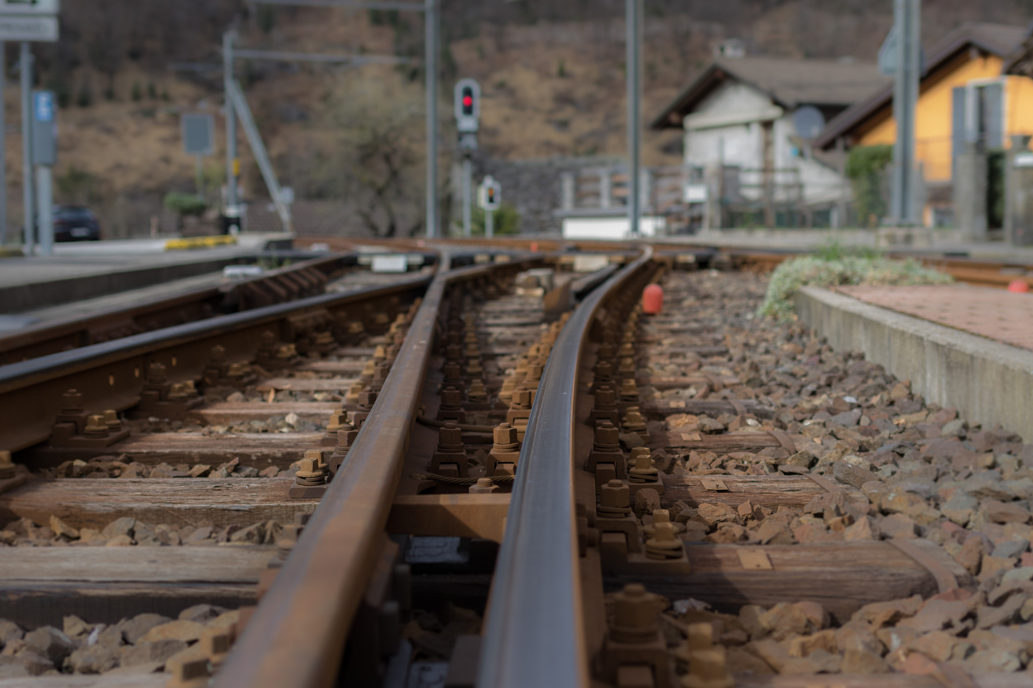 Canon EF 35mm F2 IS USM sample photo. Railway switch in intragna photography