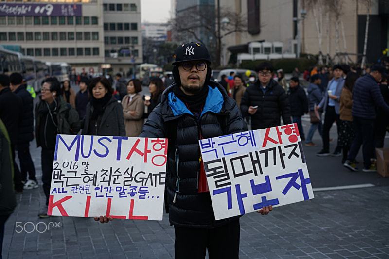 Sony a7R II sample photo. Candlelight rally in seoul photography