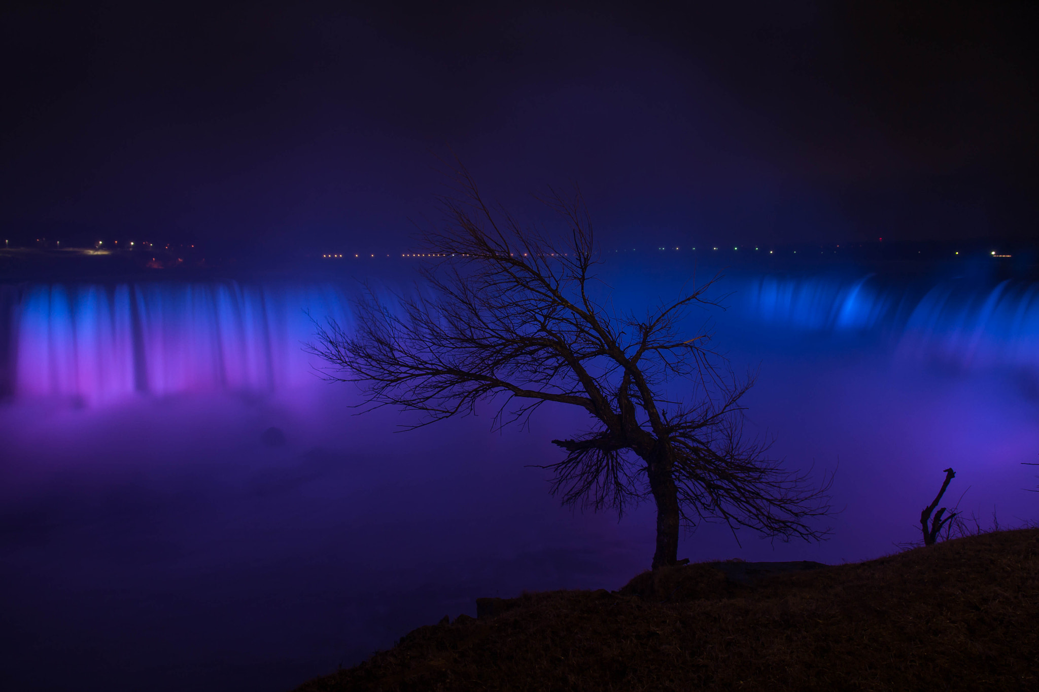 Nikon D3100 sample photo. Niagara falls illumination photography