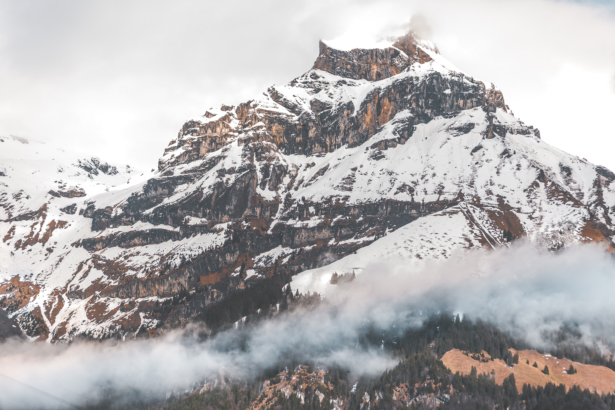 Canon EF 100-300mm F4.5-5.6 USM sample photo. Cloudy sunset in engelberg photography