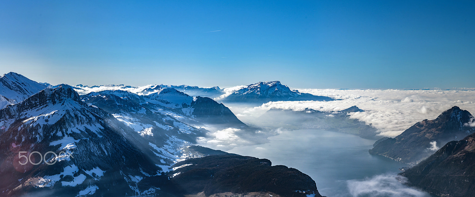 Sony a99 II sample photo. Luzern lake aerial view. switzerland. wide-angle hd-quality pano photography