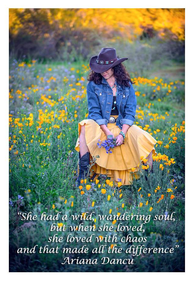 Nikon D800 sample photo. Country girl in wildflowers photography