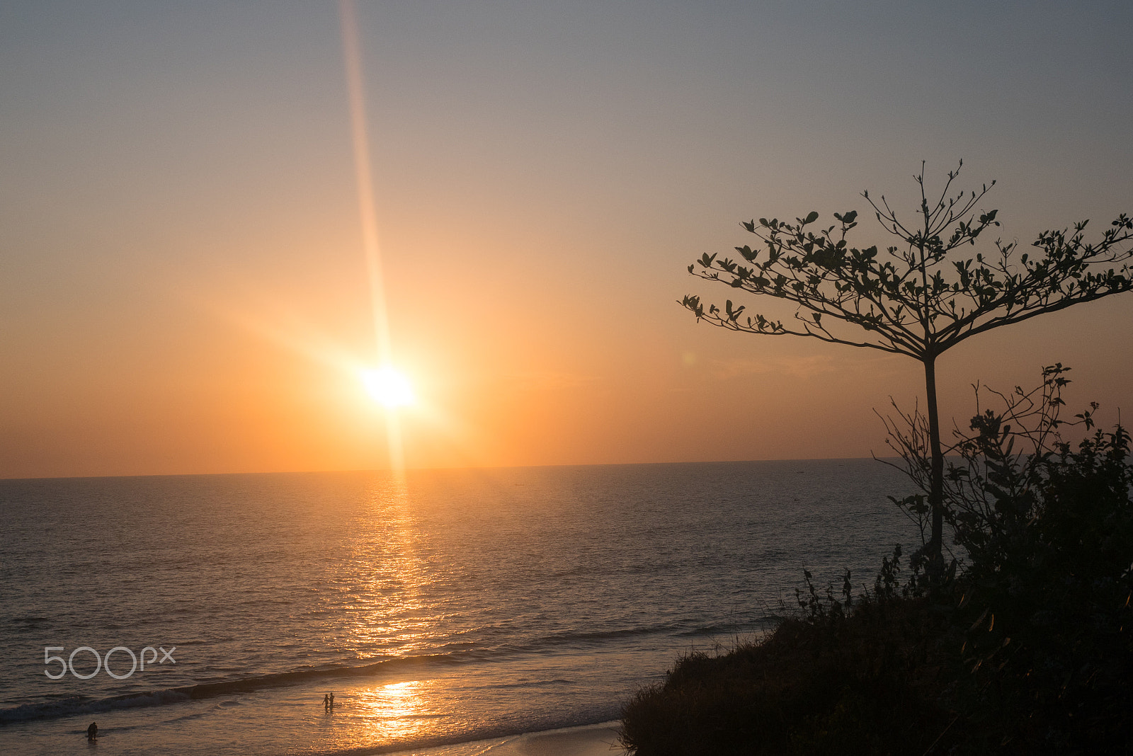 Panasonic Lumix DMC-GX85 (Lumix DMC-GX80 / Lumix DMC-GX7 Mark II) + Panasonic Leica DG Summilux 25mm F1.4 II ASPH sample photo. Orange sunset above ocean kerala photography