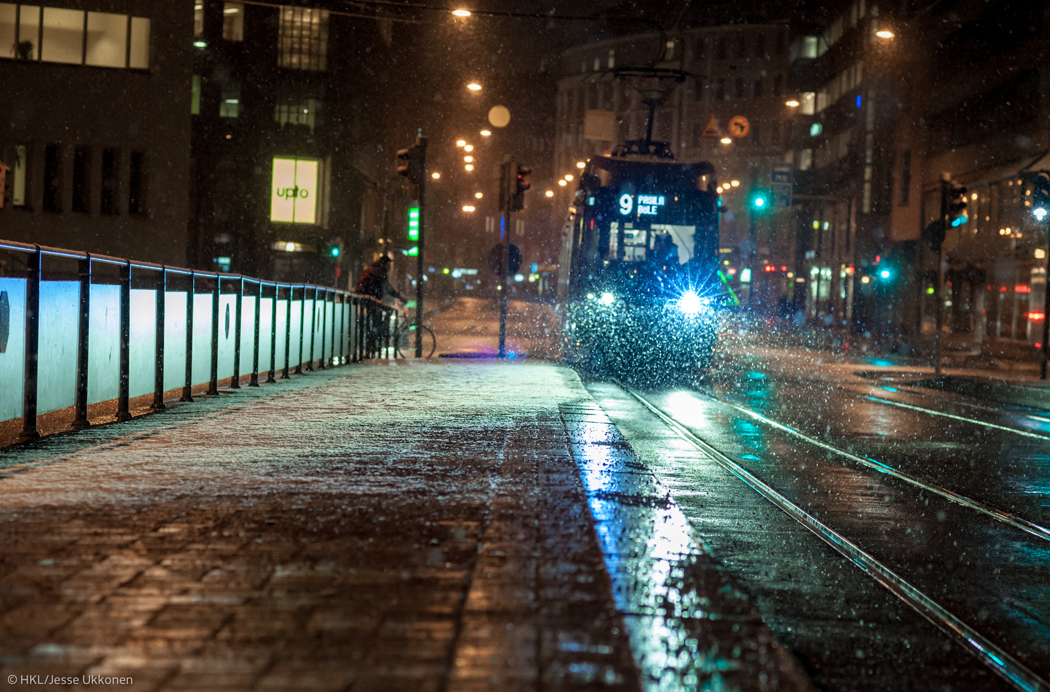 Nikon D700 sample photo. Night time tram photography