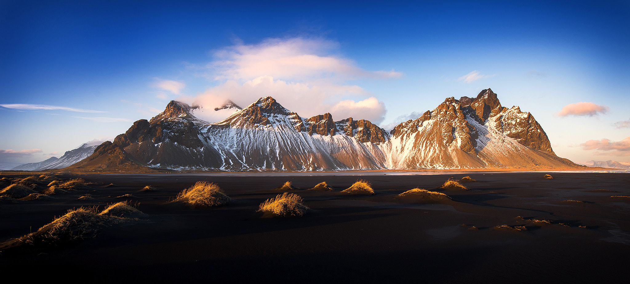 Nikon D800 + Tamron SP 15-30mm F2.8 Di VC USD sample photo. Vestrahorn sundown photography