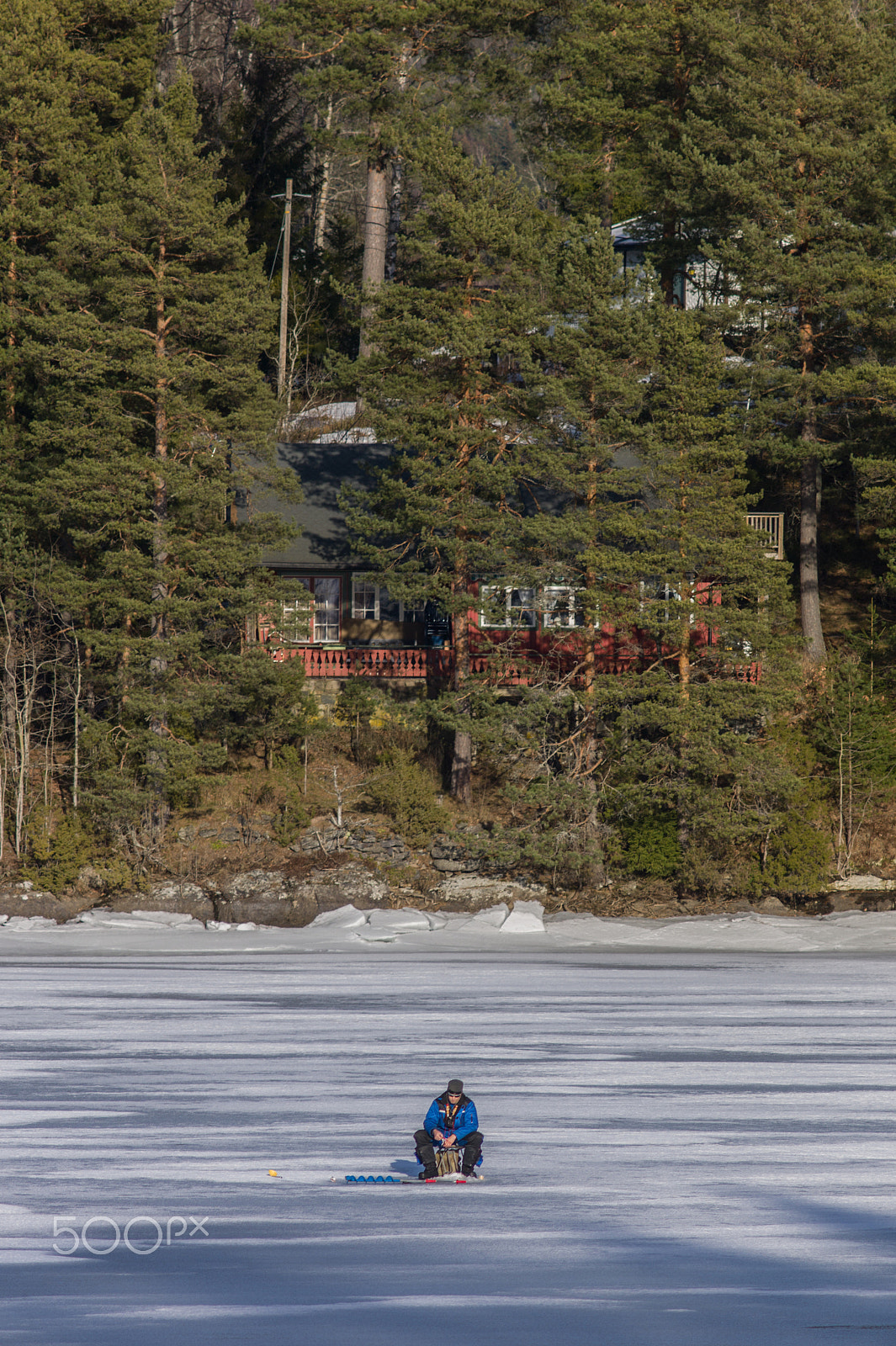 Leica M9 + Tele-Elmar-M 135mm f/4 (II) sample photo. Ice fishing photography