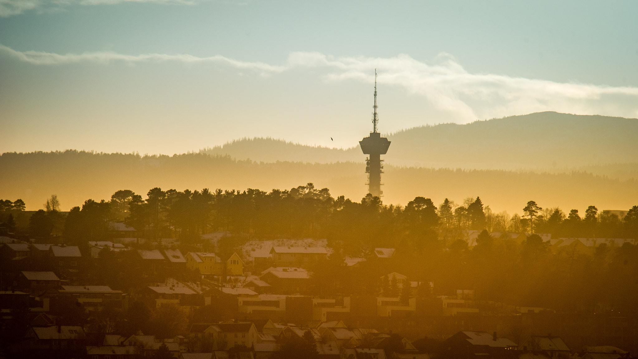 Nikon D3S sample photo. Sunset over trondheim photography