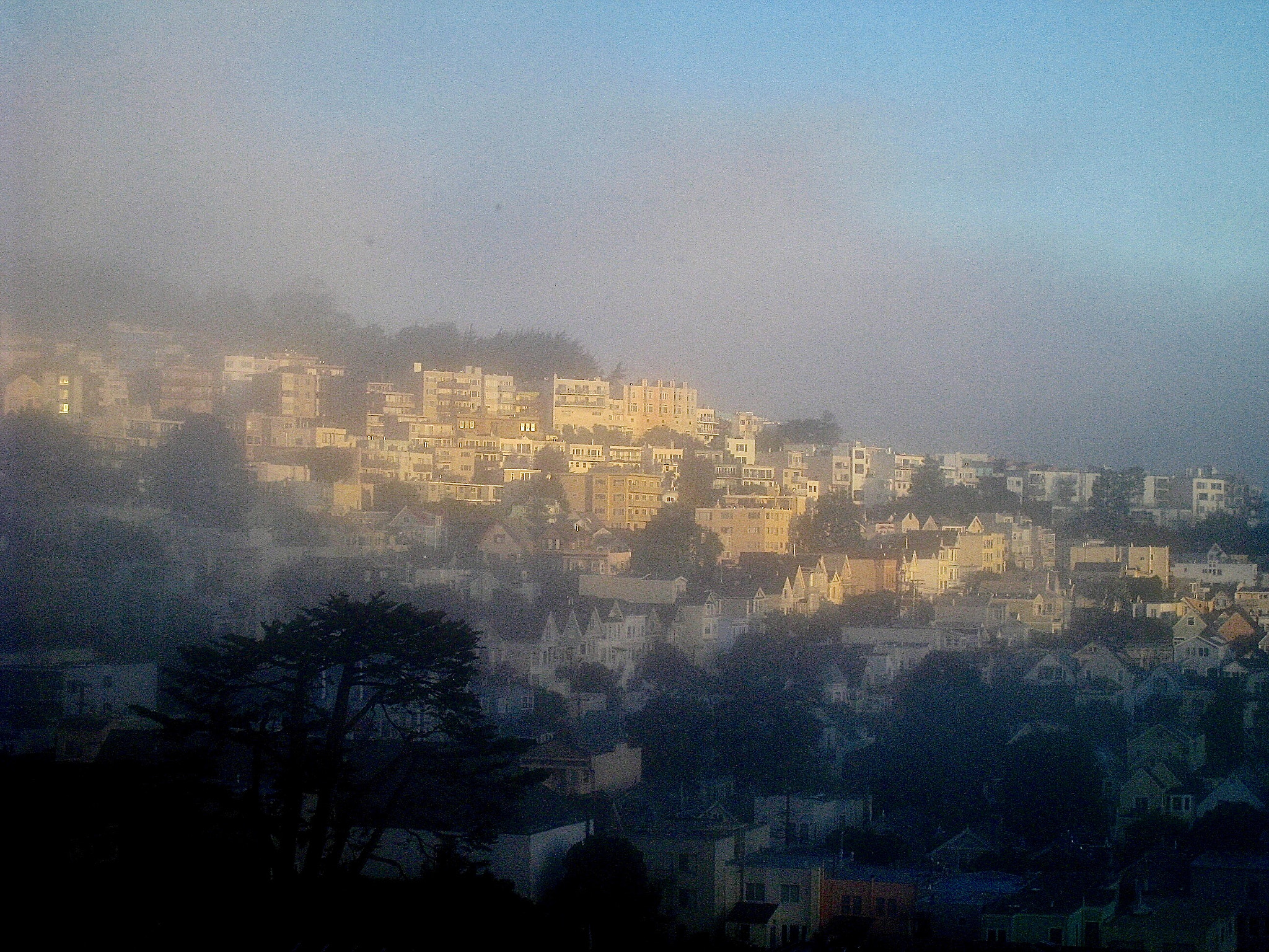 Canon POWERSHOT SD870 IS sample photo. Morning fog, upper noe valley, san francisco, california 2008 photography