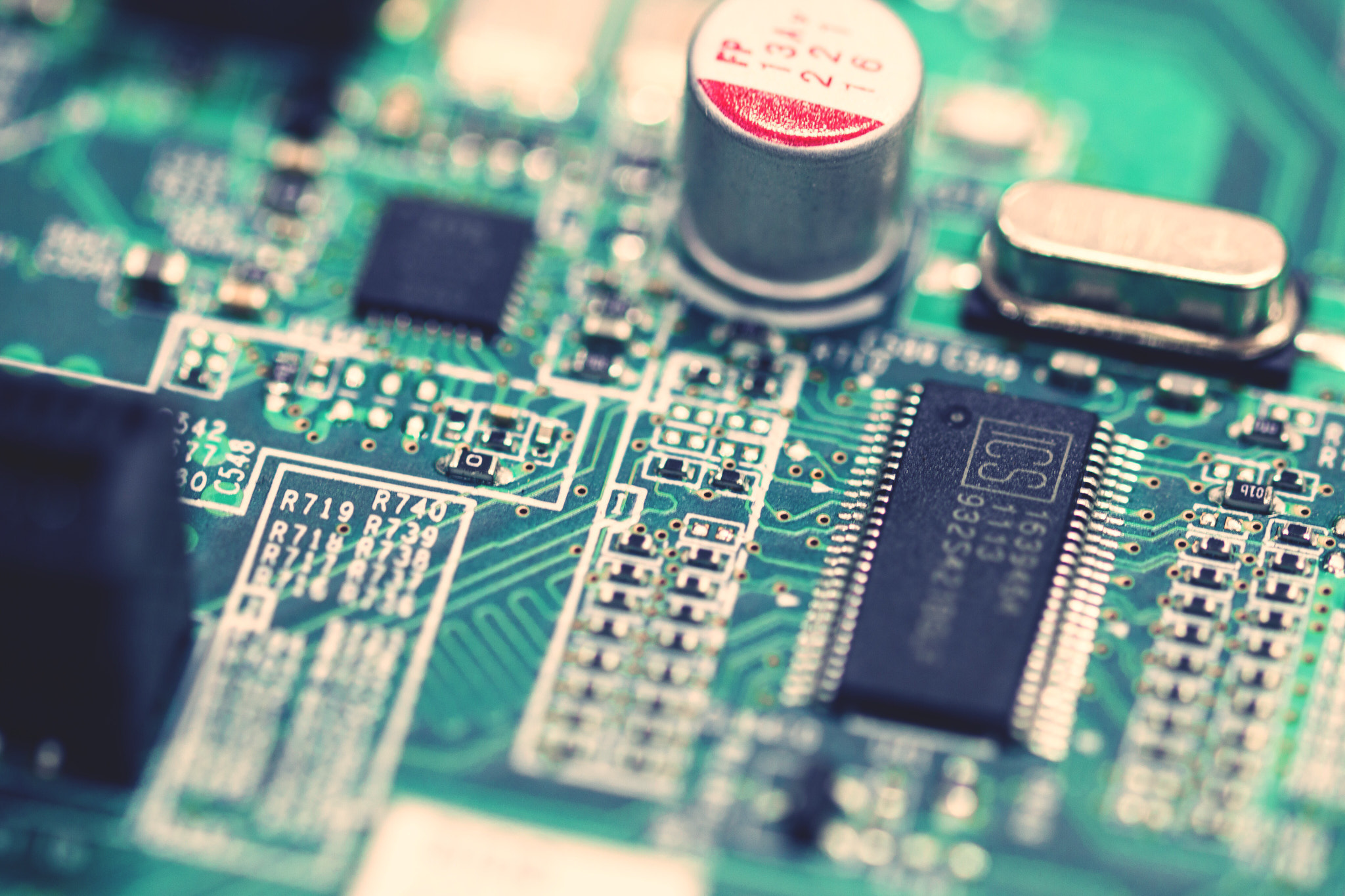 Sigma 105mm F2.8 EX DG OS HSM sample photo. Shallow depth of view shot of a circuit board photography