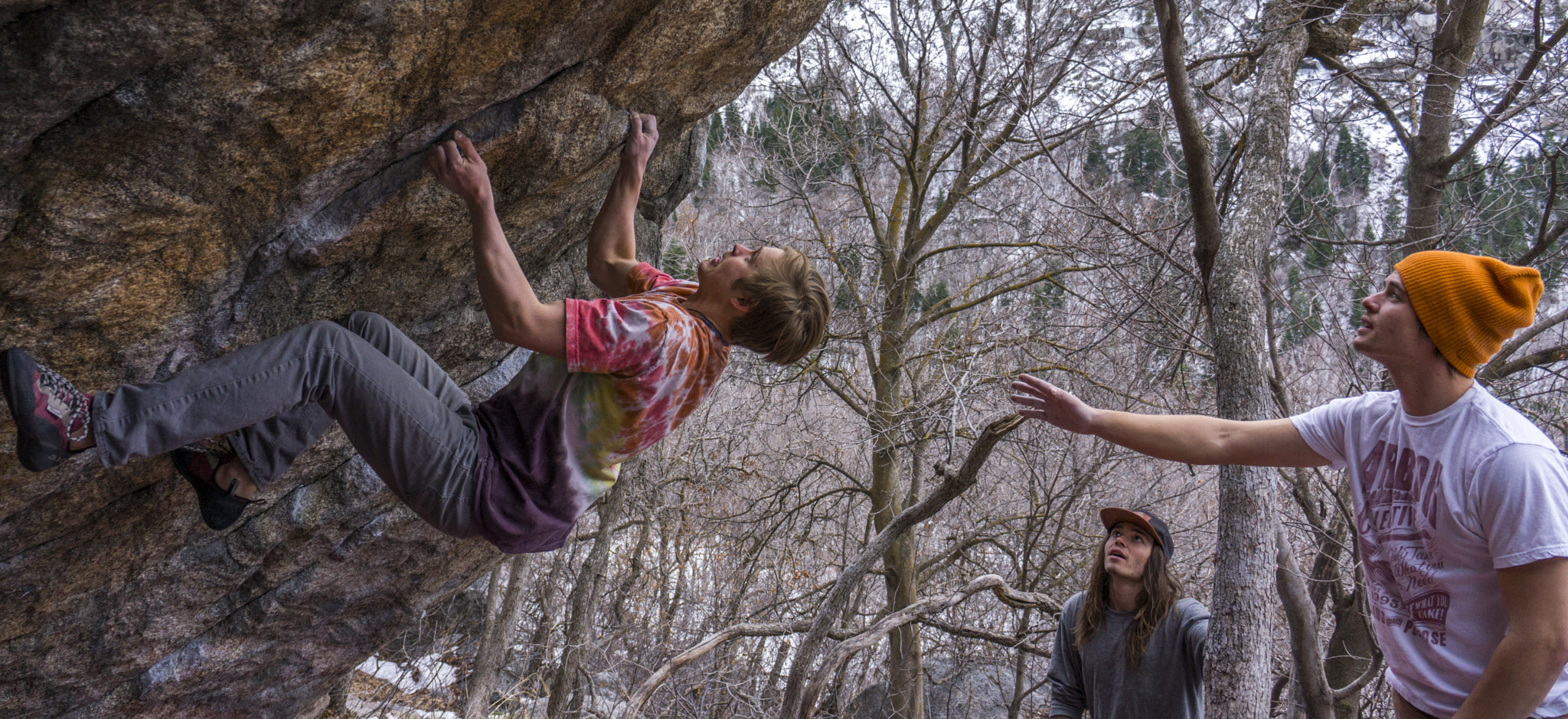 Sony Alpha NEX-7 + Sony E 18-55mm F3.5-5.6 OSS sample photo. Bouldering up little cottonwood canyon photography