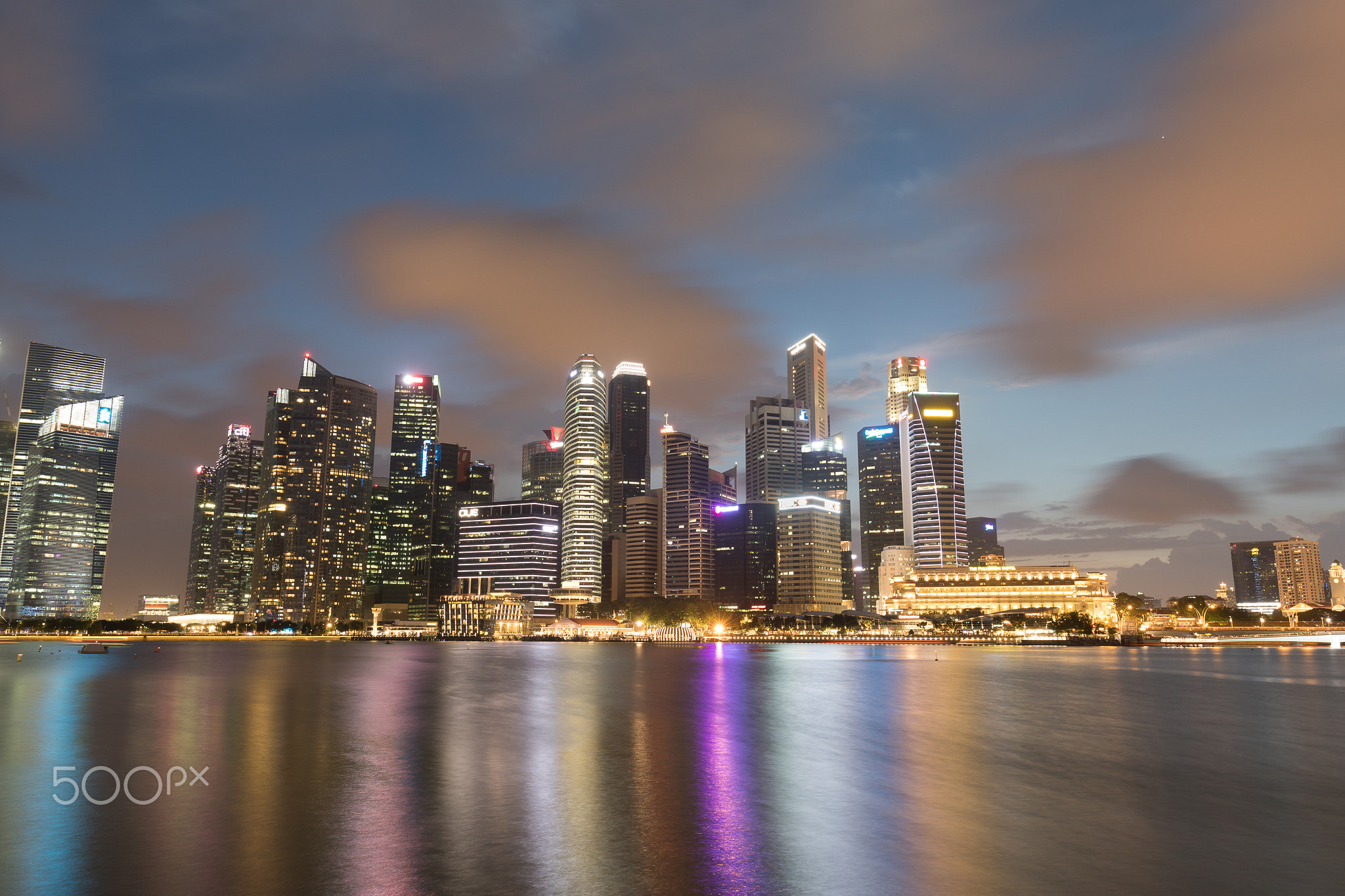 Sunset over Marina Bay