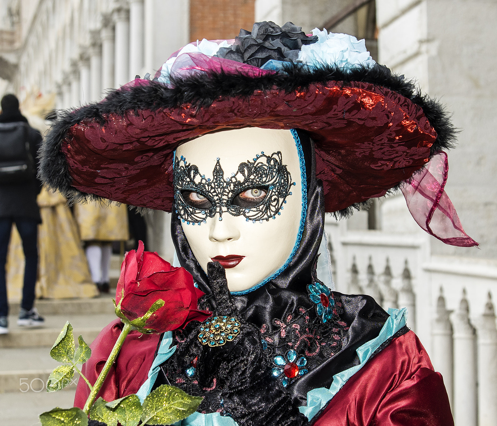 Pentax K-3 II sample photo. Mask with rose photography