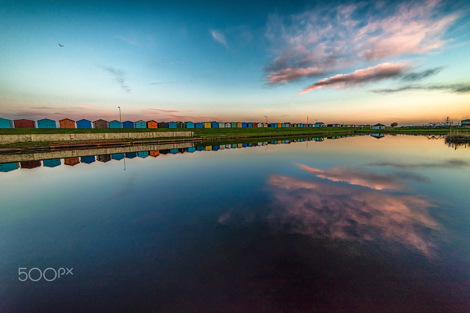 Samyang 14mm F2.8 ED AS IF UMC sample photo. Dovercourt boating lake at sunset photography