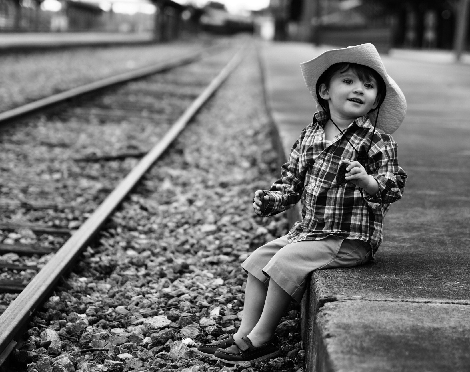 Olympus PEN-F sample photo. Patrick at train depot photography