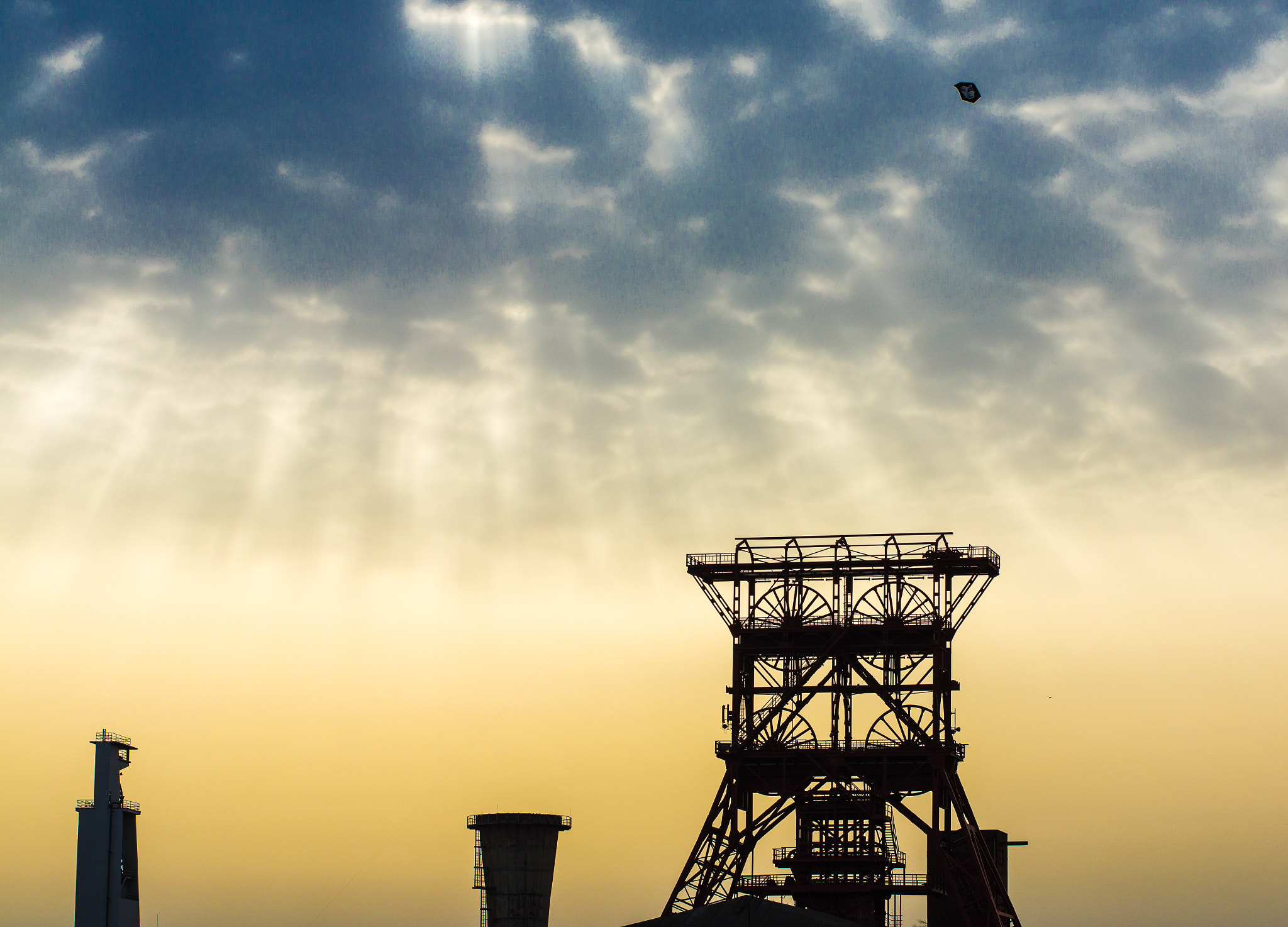 Pentax K-3 II + Pentax smc DA* 55mm F1.4 SDM sample photo. Sun wheel above the coal mine photography