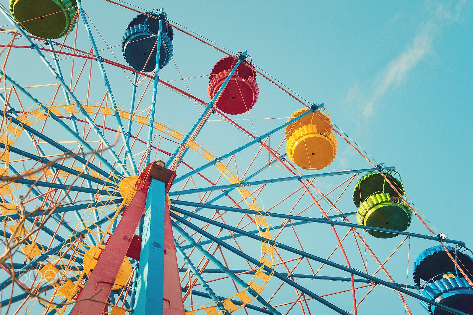 Nikon D700 sample photo. Vintage ferris wheel over turquoise sky photography