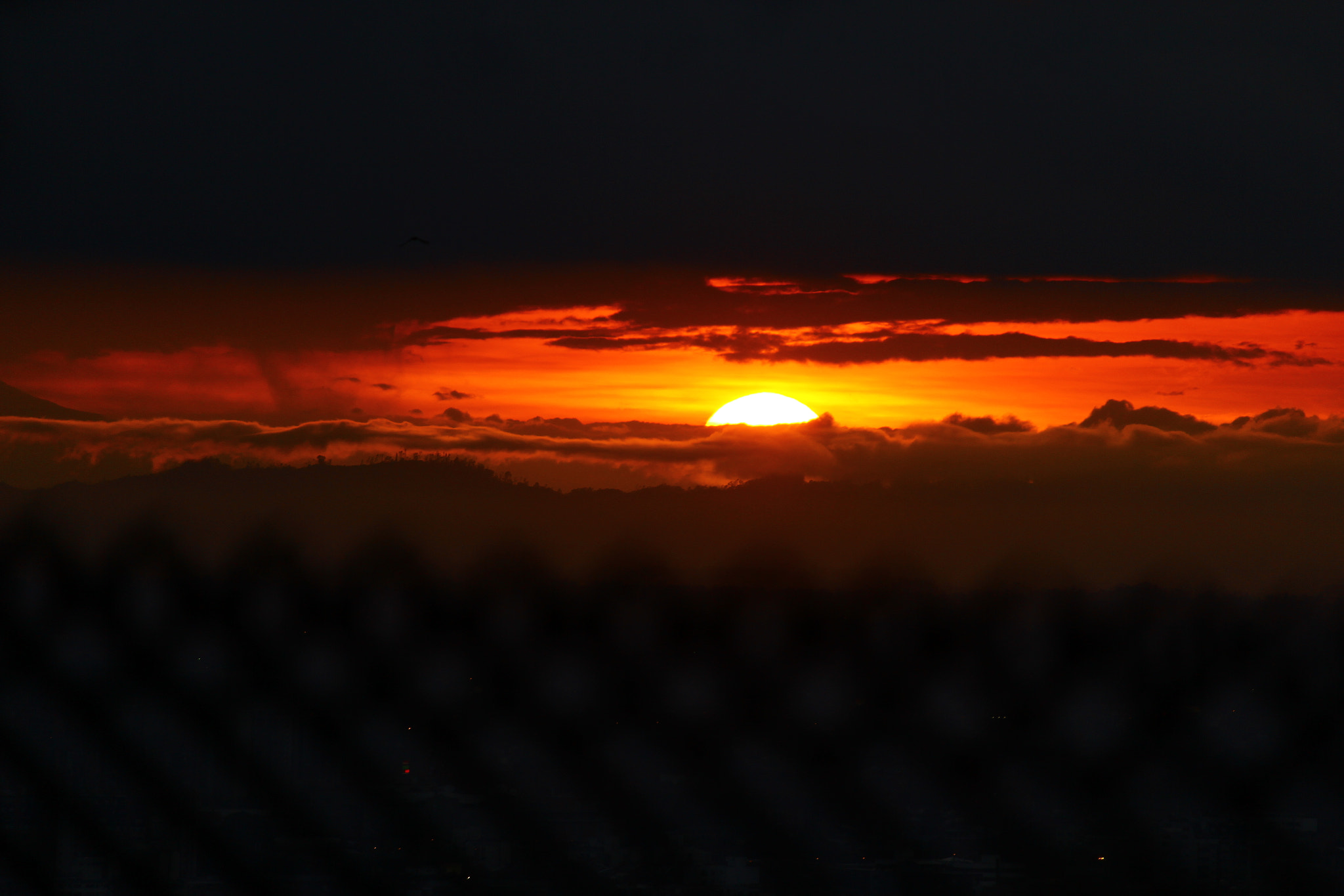 Canon EF-S 55-250mm F4-5.6 IS sample photo. Andes sunset over the city #bogota photography