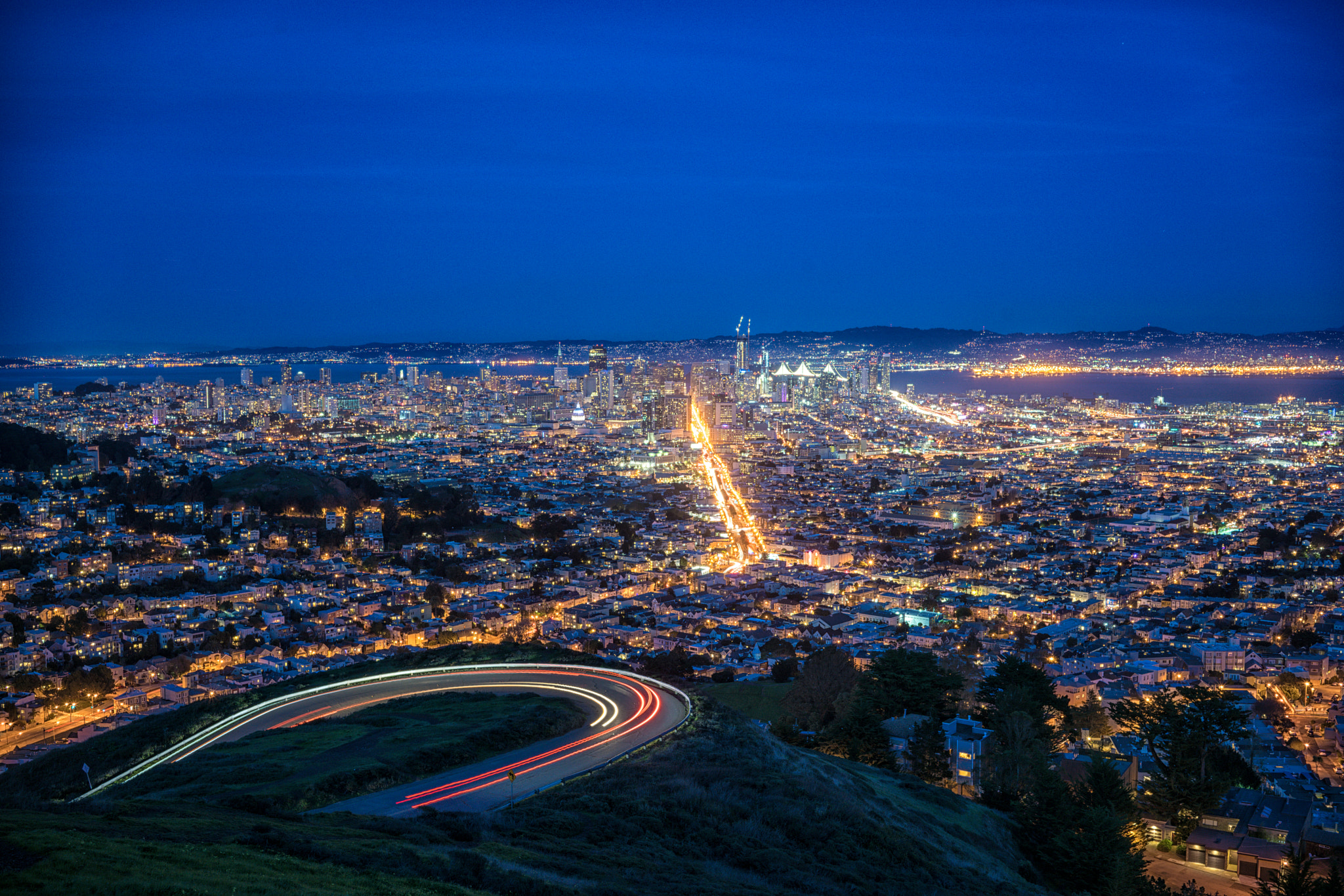 Sony a7R II sample photo. A city view of san francisco from twin peak. photography