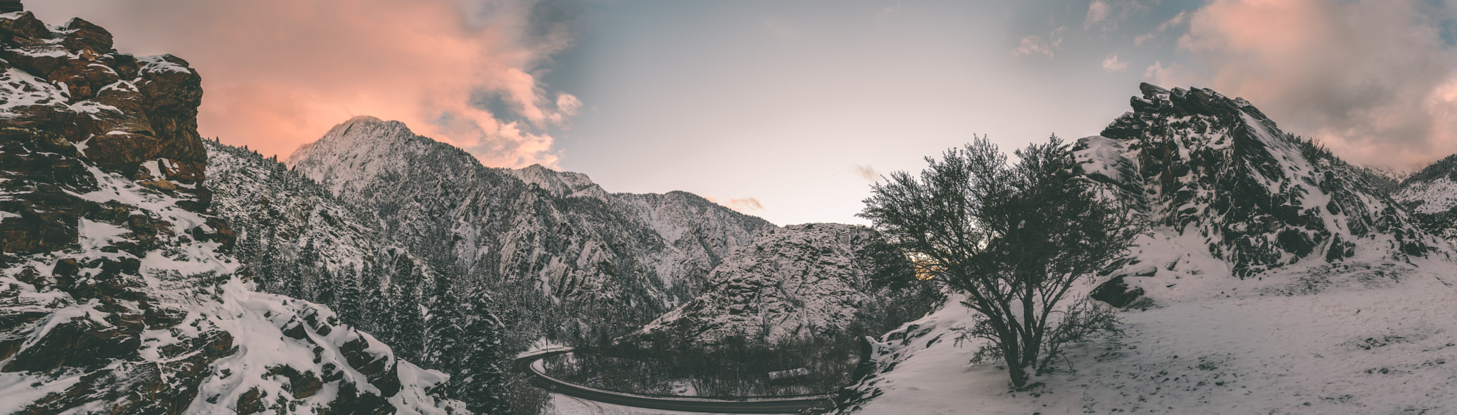 Nikon AF-S Nikkor 24-70mm F2.8G ED sample photo. Big cottonwood canyon at sunset photography