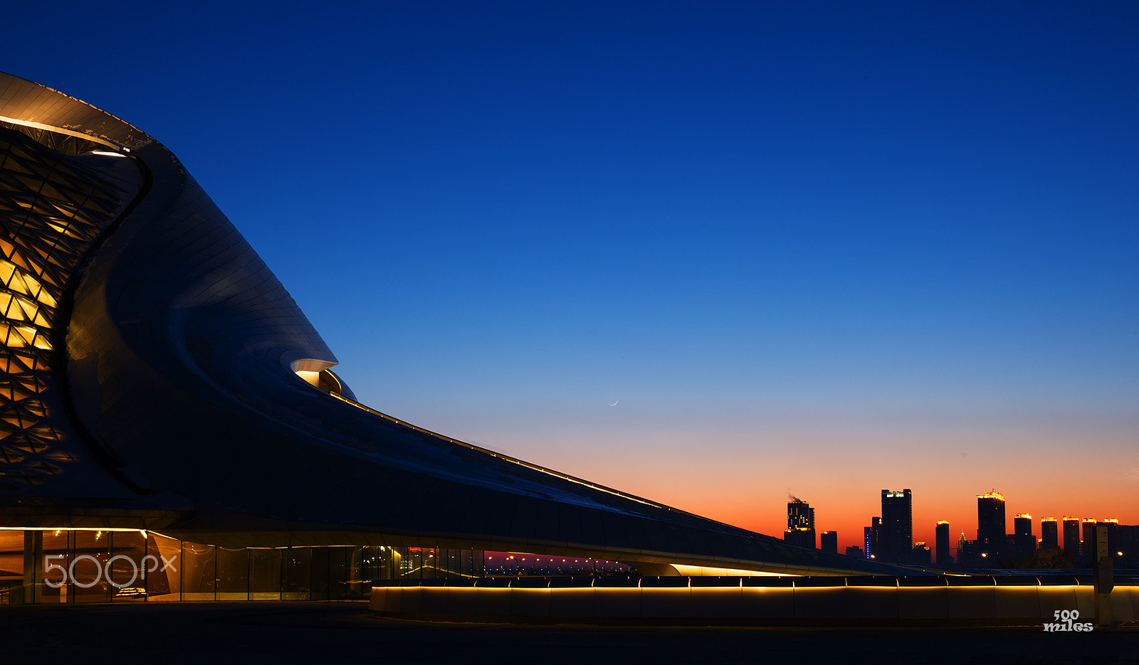 Canon EOS-1D X sample photo. Sunset at harbin grand theatre photography