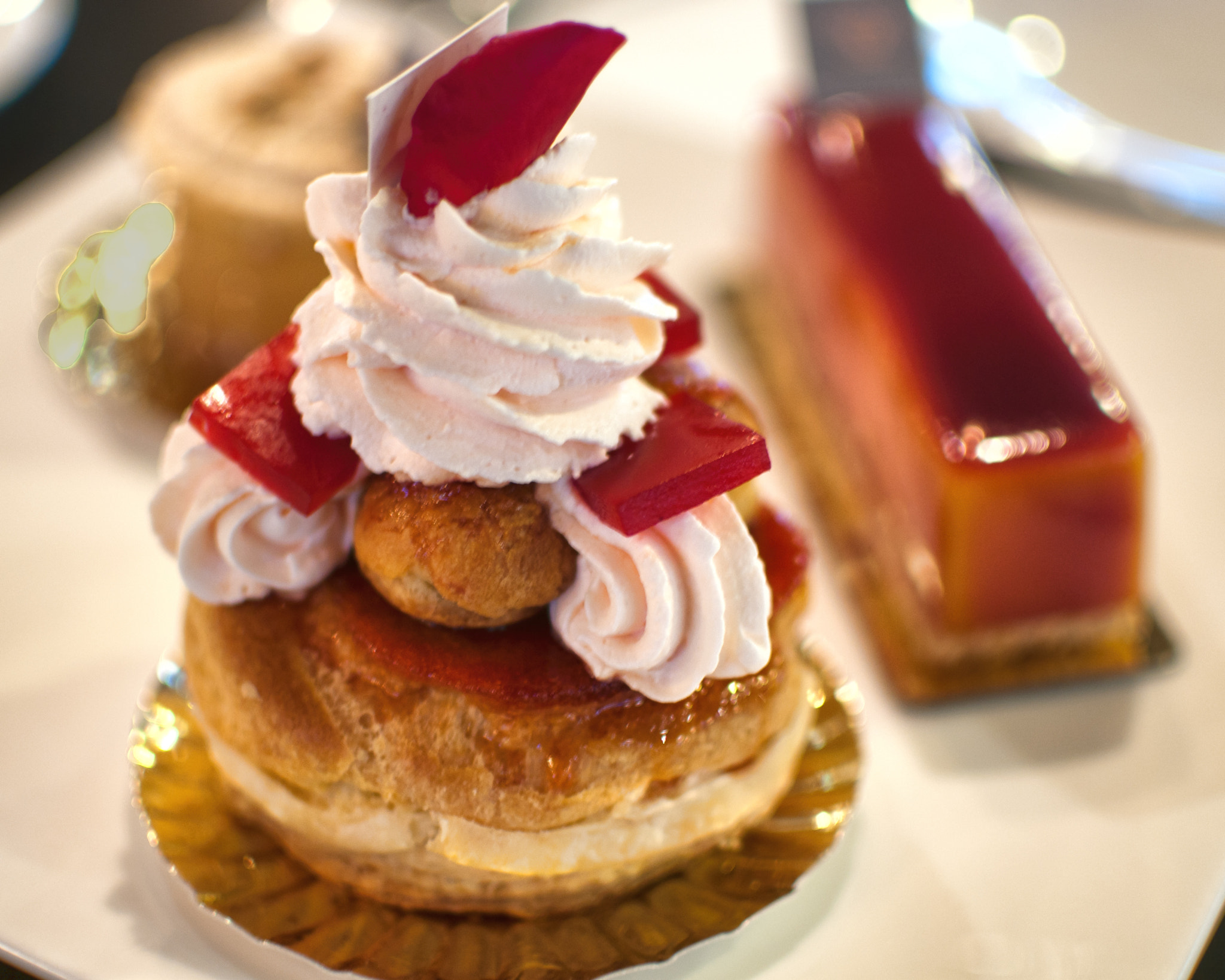 Nikon D300 + Nikon AF-S DX Nikkor 35mm F1.8G sample photo. Rose raspberry saint honore photography