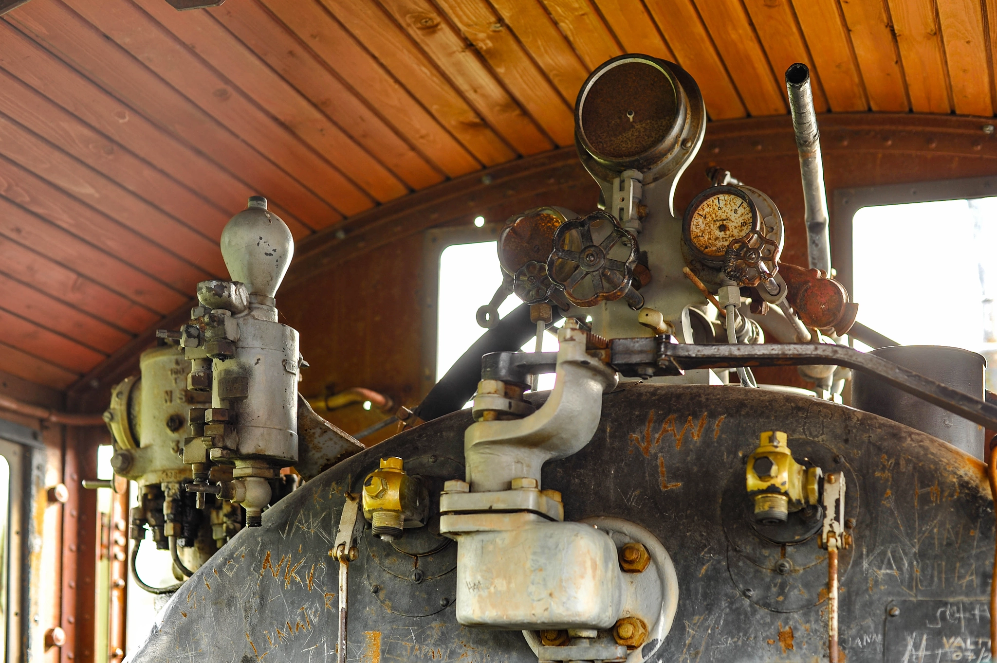 Nikon D700 + Nikon AF Nikkor 50mm F1.4D sample photo. Locomotive boiler details photography