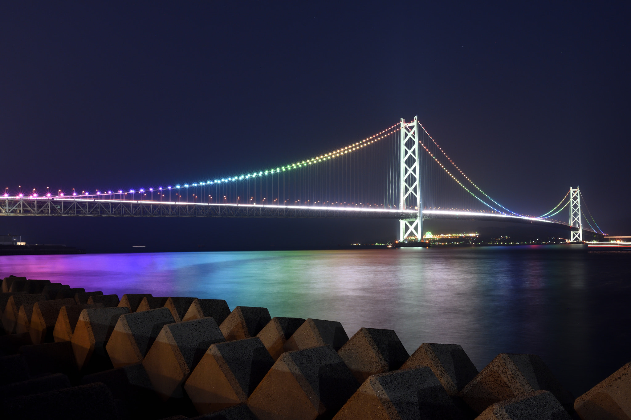 Nikon AF-S Nikkor 20mm F1.8G ED sample photo. Akashi-kaikyo bridge photography