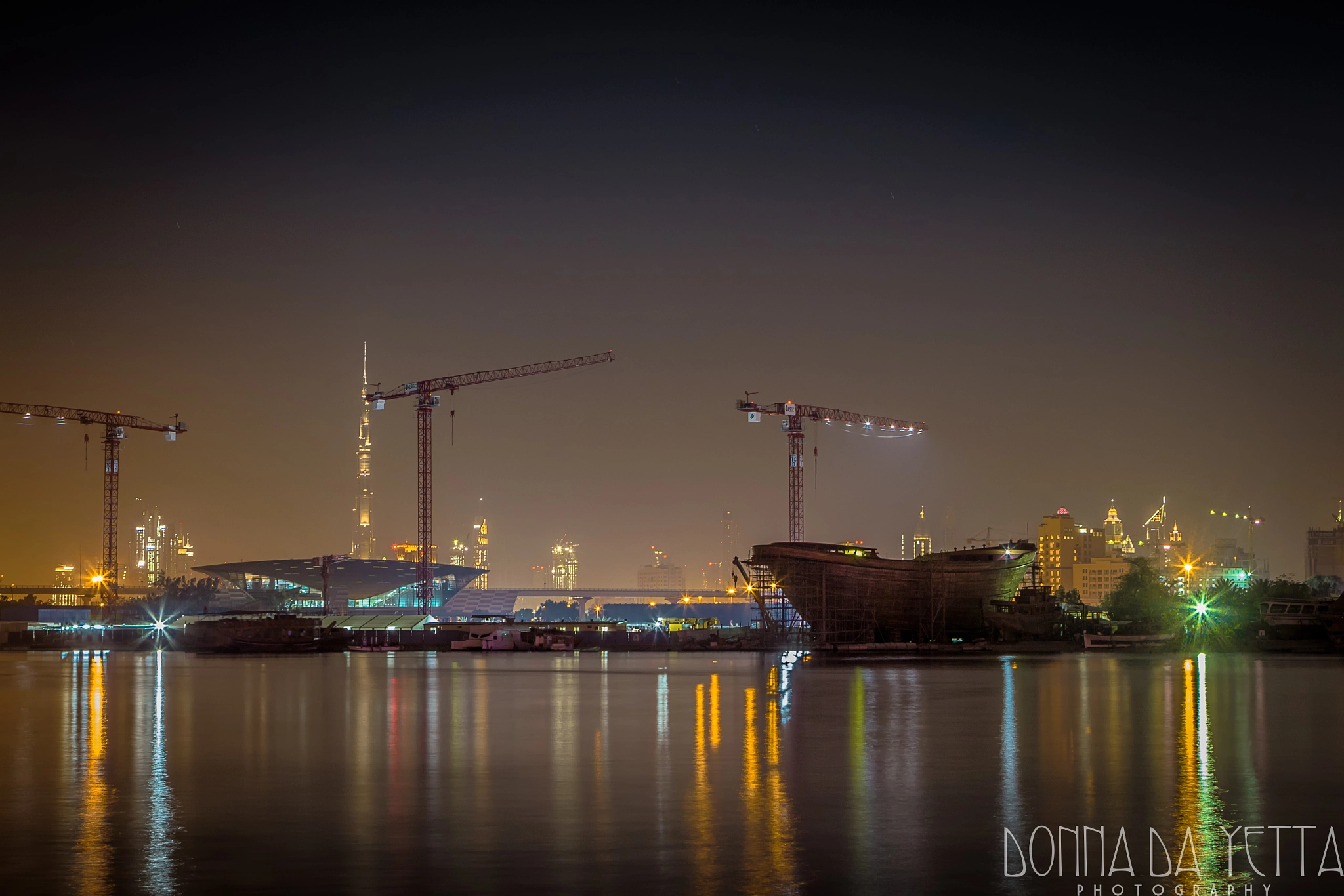 Canon EOS 7D + Canon EF 24-70mm F2.8L USM sample photo. Dubai creek at night photography