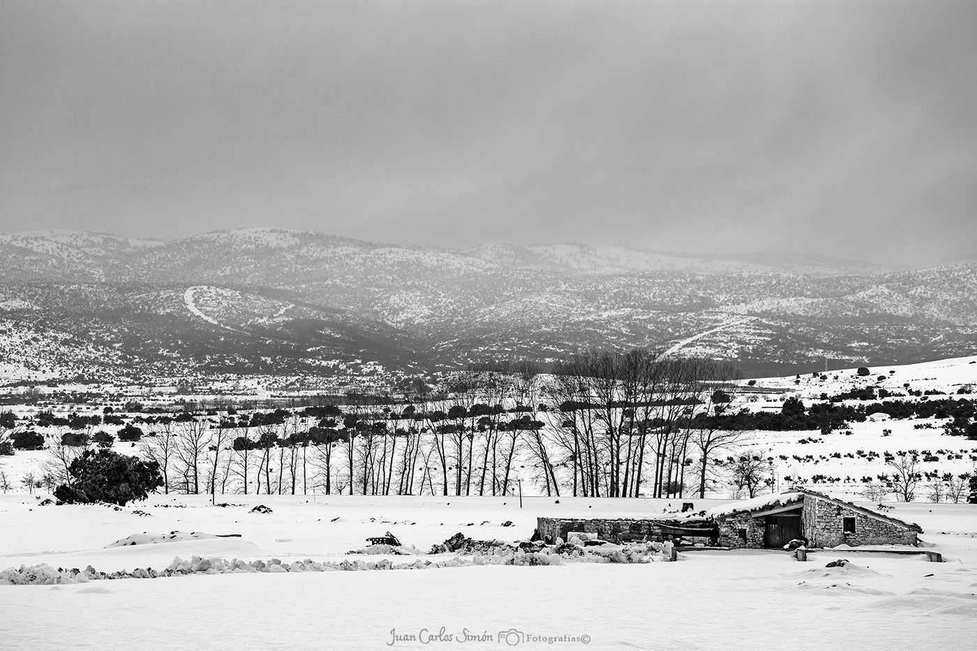 Canon EF 70-300mm F4-5.6L IS USM sample photo. House and trees on snowy day photography