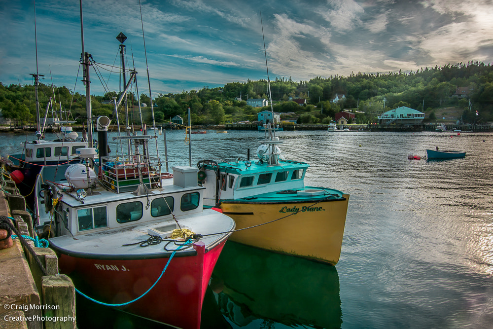 Sigma 10-20mm F3.5 EX DC HSM sample photo. Fishing boats docked at aspotagen, nova scotia. photography