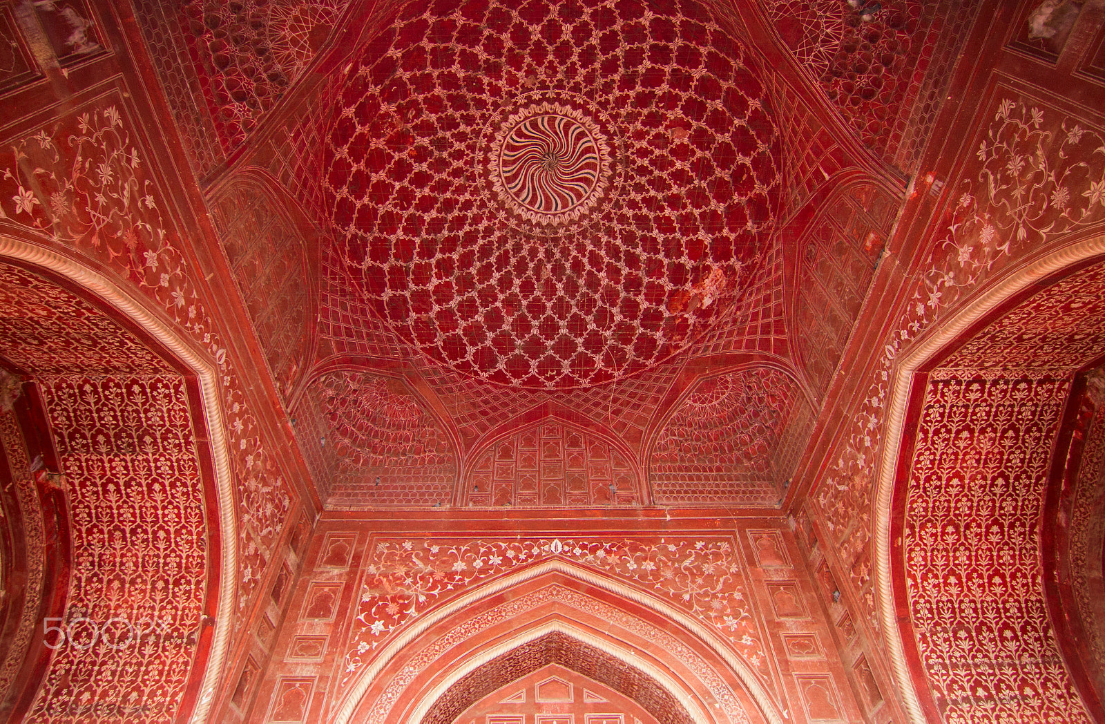 Canon EOS 7D sample photo. Painted geometry at taj mahal mosque photography