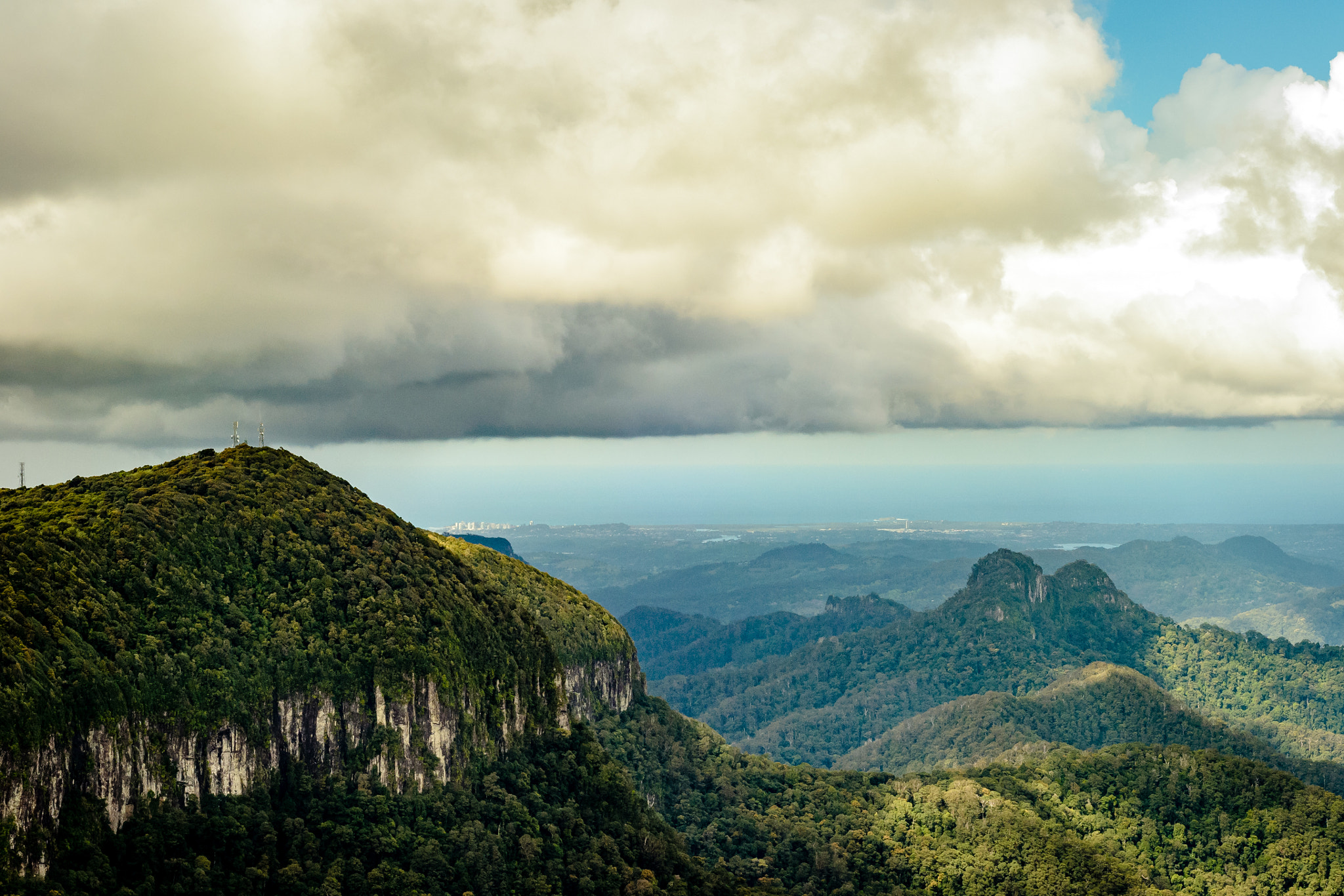 Nikon D3100 + Nikon AF Nikkor 50mm F1.8D sample photo. Dark clouds rolling in at springbrook national park photography